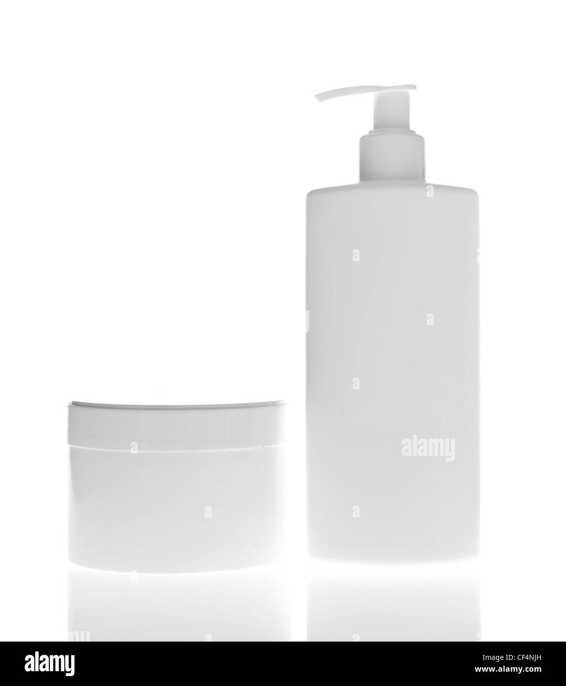 set of cosmetic bottles isolated on white background Stock Photo - Alamy