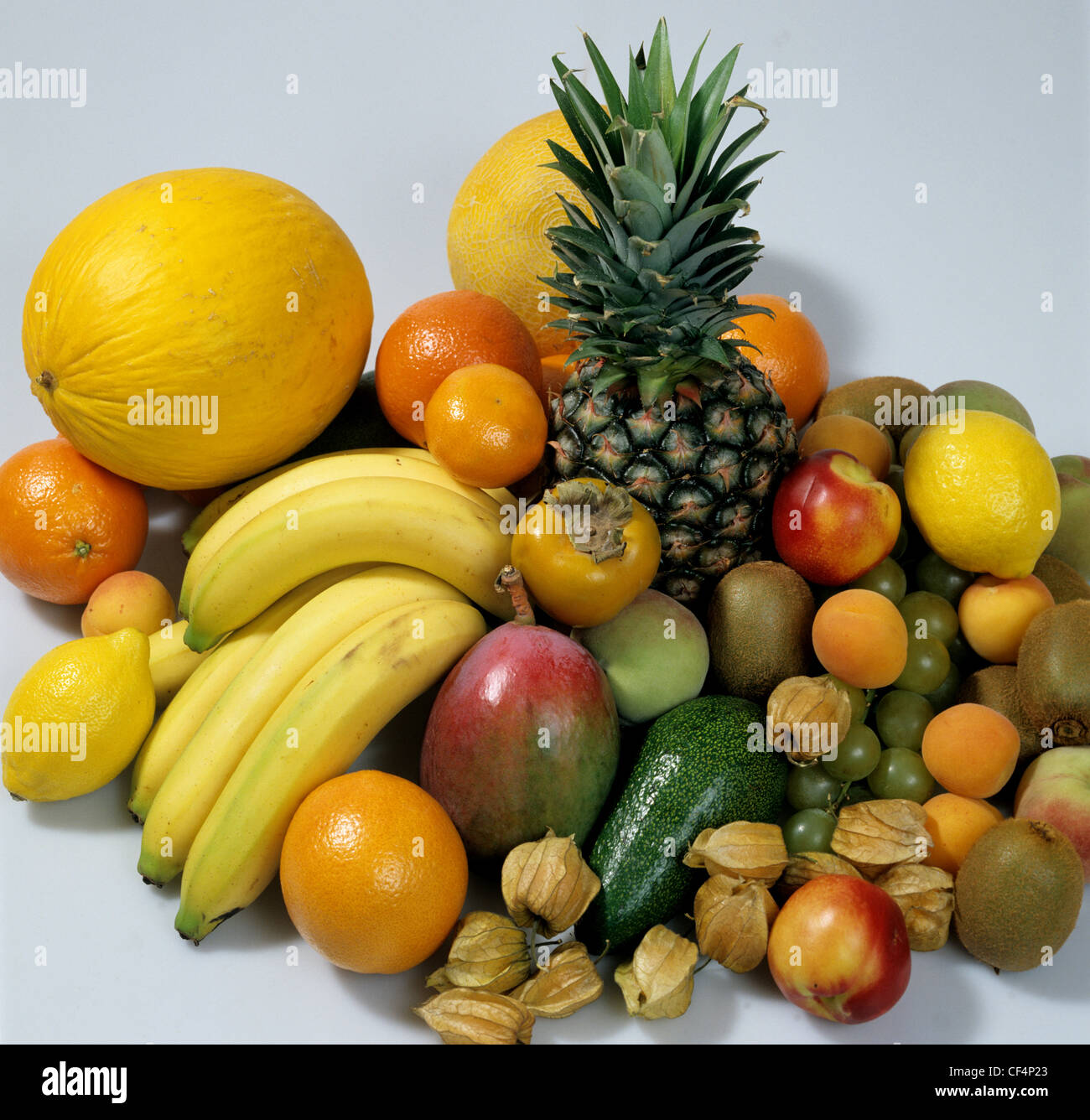 Tropical fruits bought in a supermarket Stock Photo