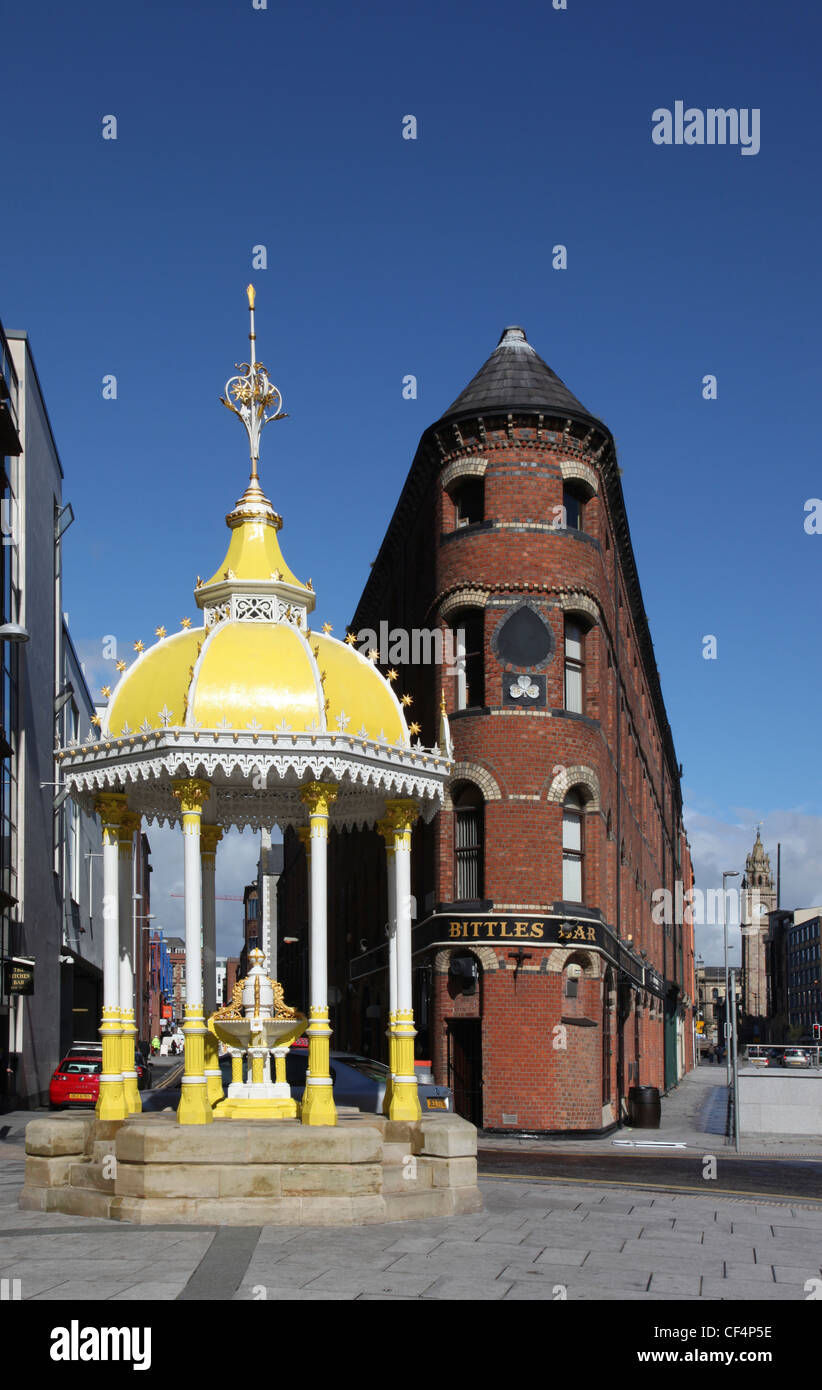 Jaffe Fountain, Bittles Bar and the Albert Memorial Clock Tower, three