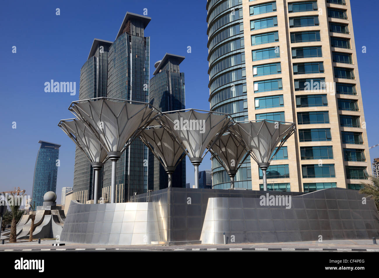 Doha downtown district Al Dafna, Qatar Stock Photo
