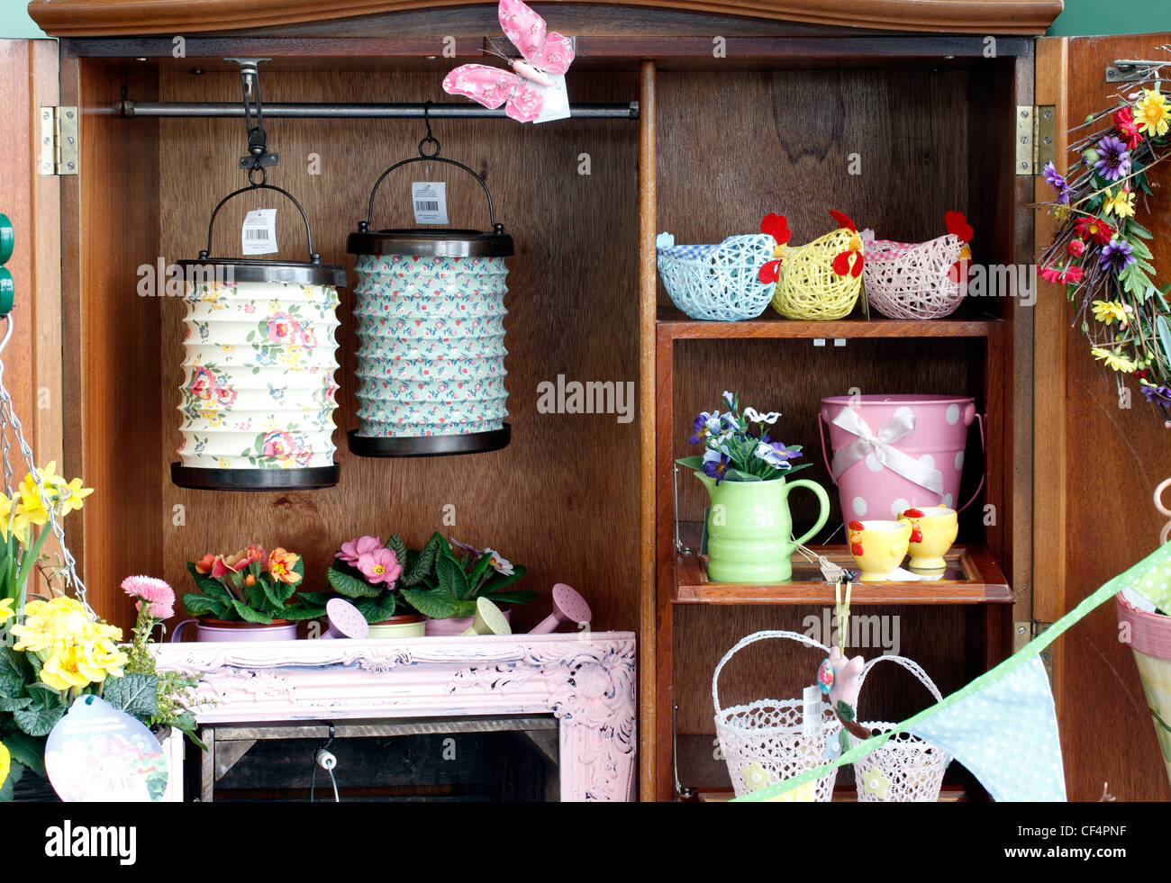 Cupboard and shelf display Stock Photo