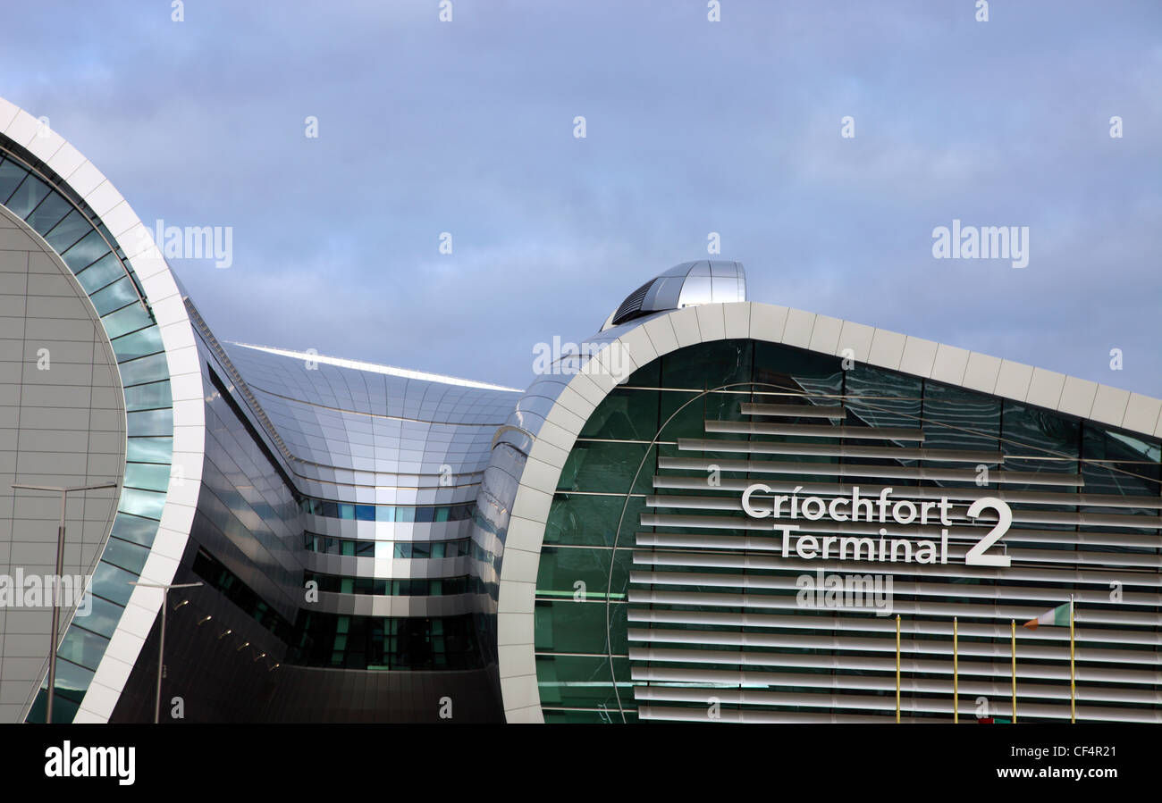 The new Terminal 2 at Dublin Airport, designed by Pascal & Watson to handle 15 million passengers a year. Stock Photo