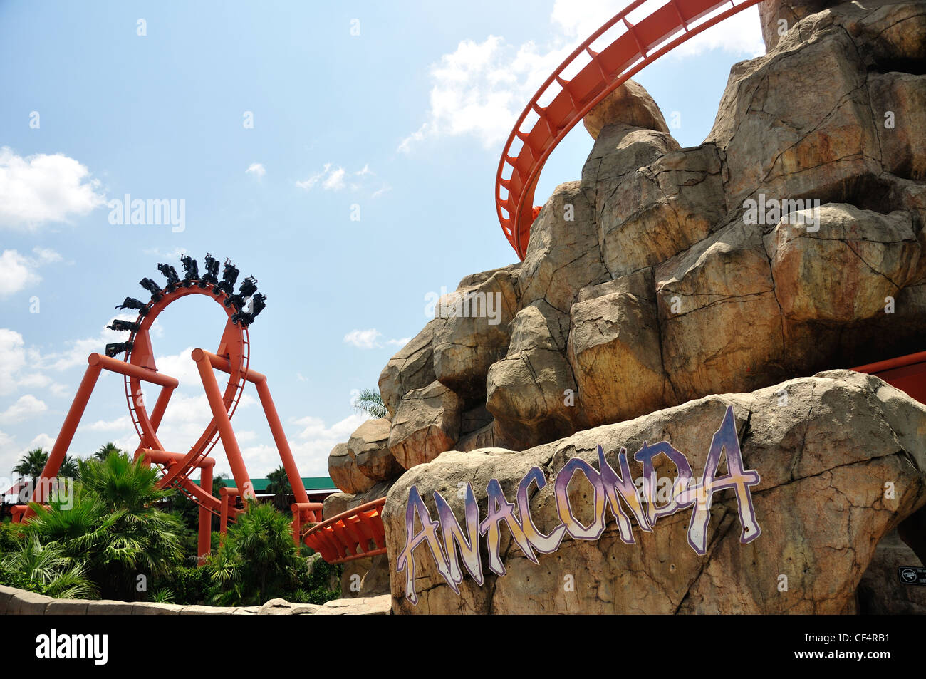 The Anaconda ride at Gold Reef City Theme Park, Johannesburg, Gauteng Province, Republic of South Africa Stock Photo