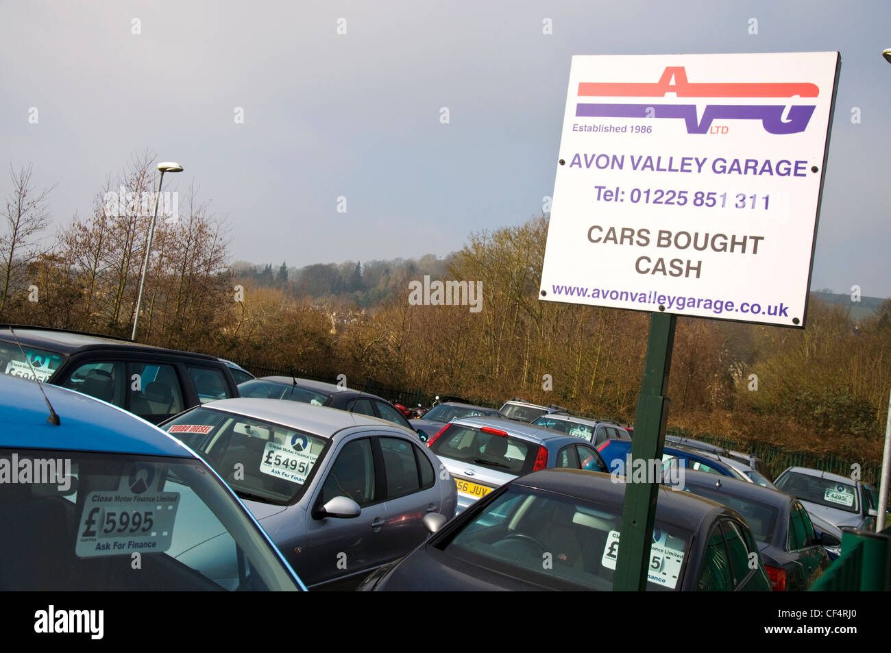 Used car lot Stock Photo Alamy