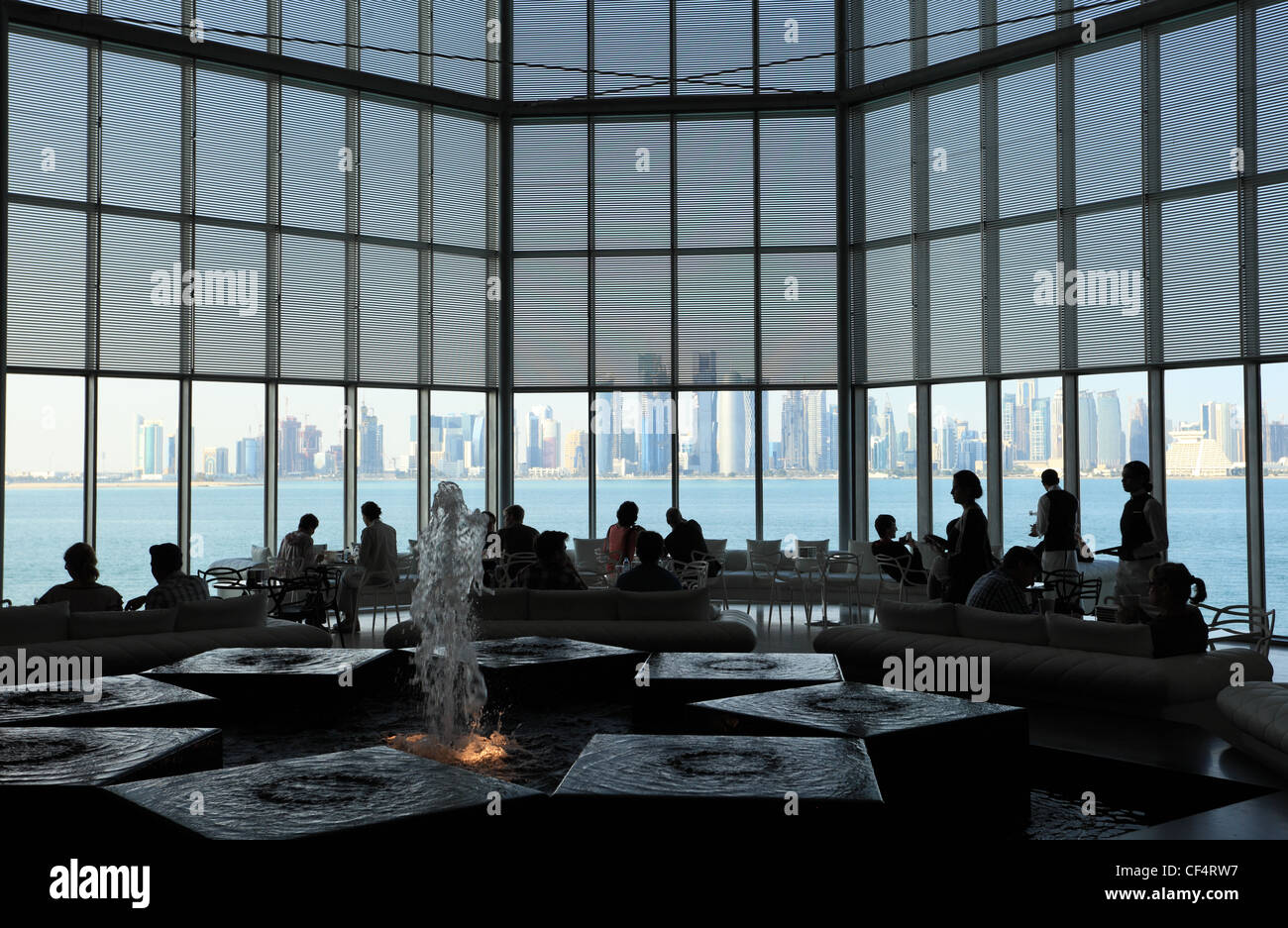Cafe inside of the Museum of Islamic Art in Doha, Qatar Stock Photo