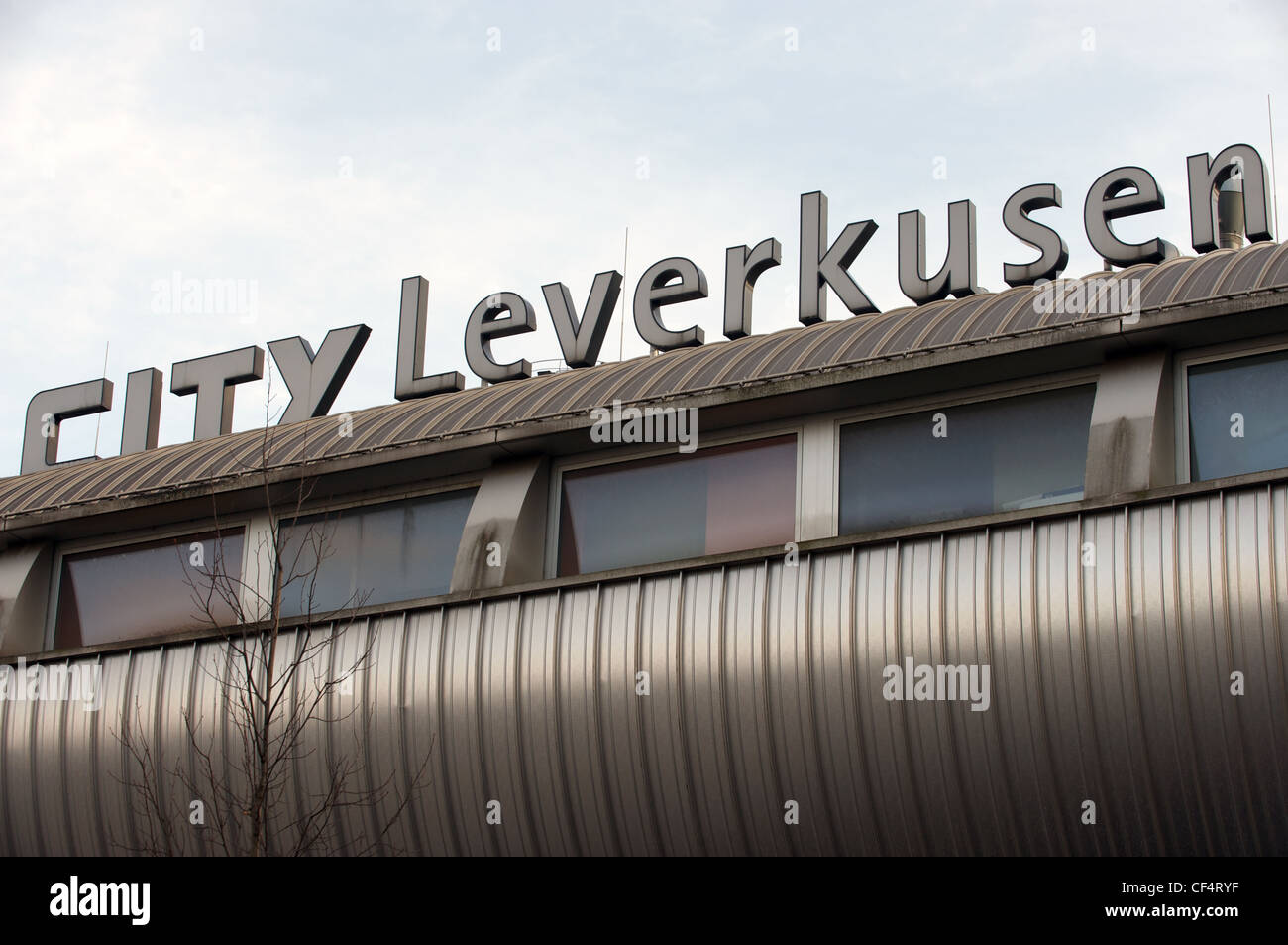 City Leverkusen sign Germany Stock Photo