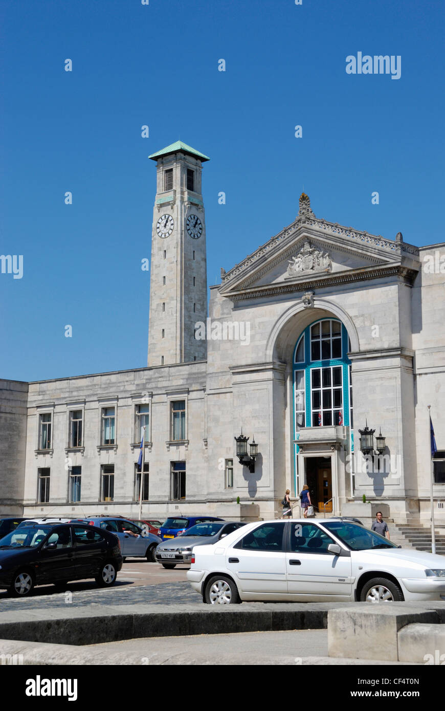 The South wing of the Civic Centre in Southampton. Stock Photo