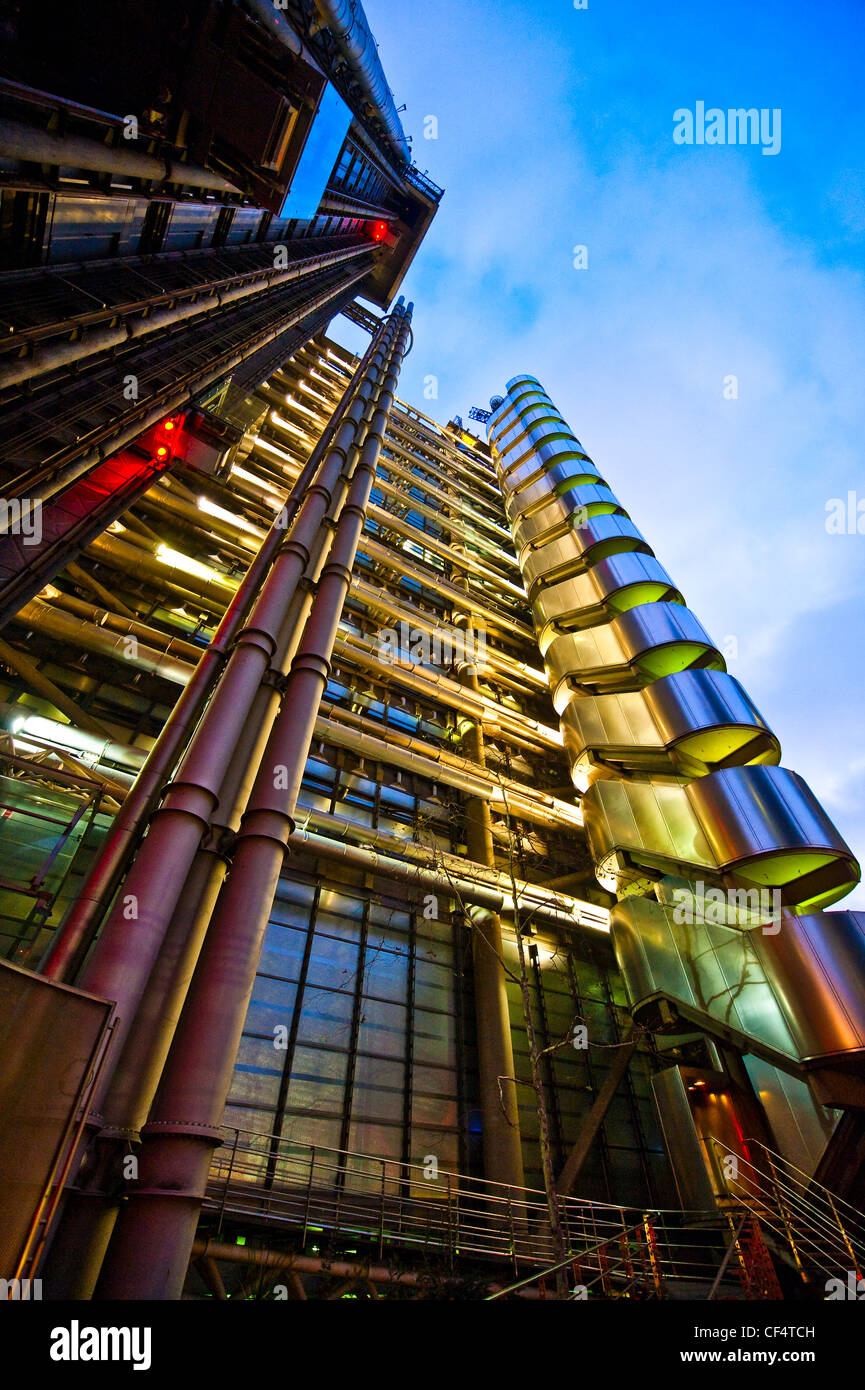 The Lloyd's Building, home of the insurance institute Lloyd's of London. The building is sometimes known as the Inside-Out Build Stock Photo
