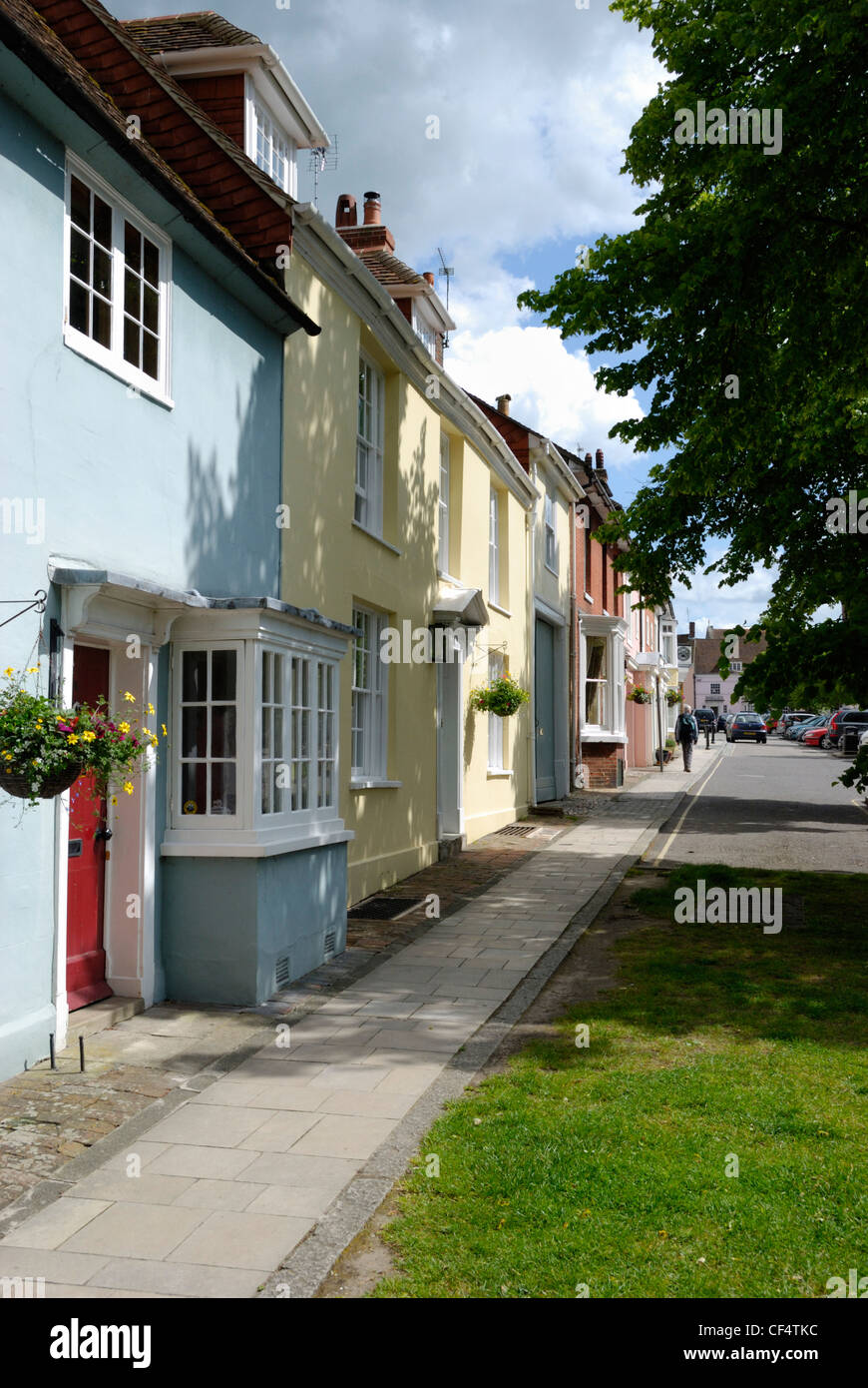 Colourful terraced houses in Broad Street. Stock Photo