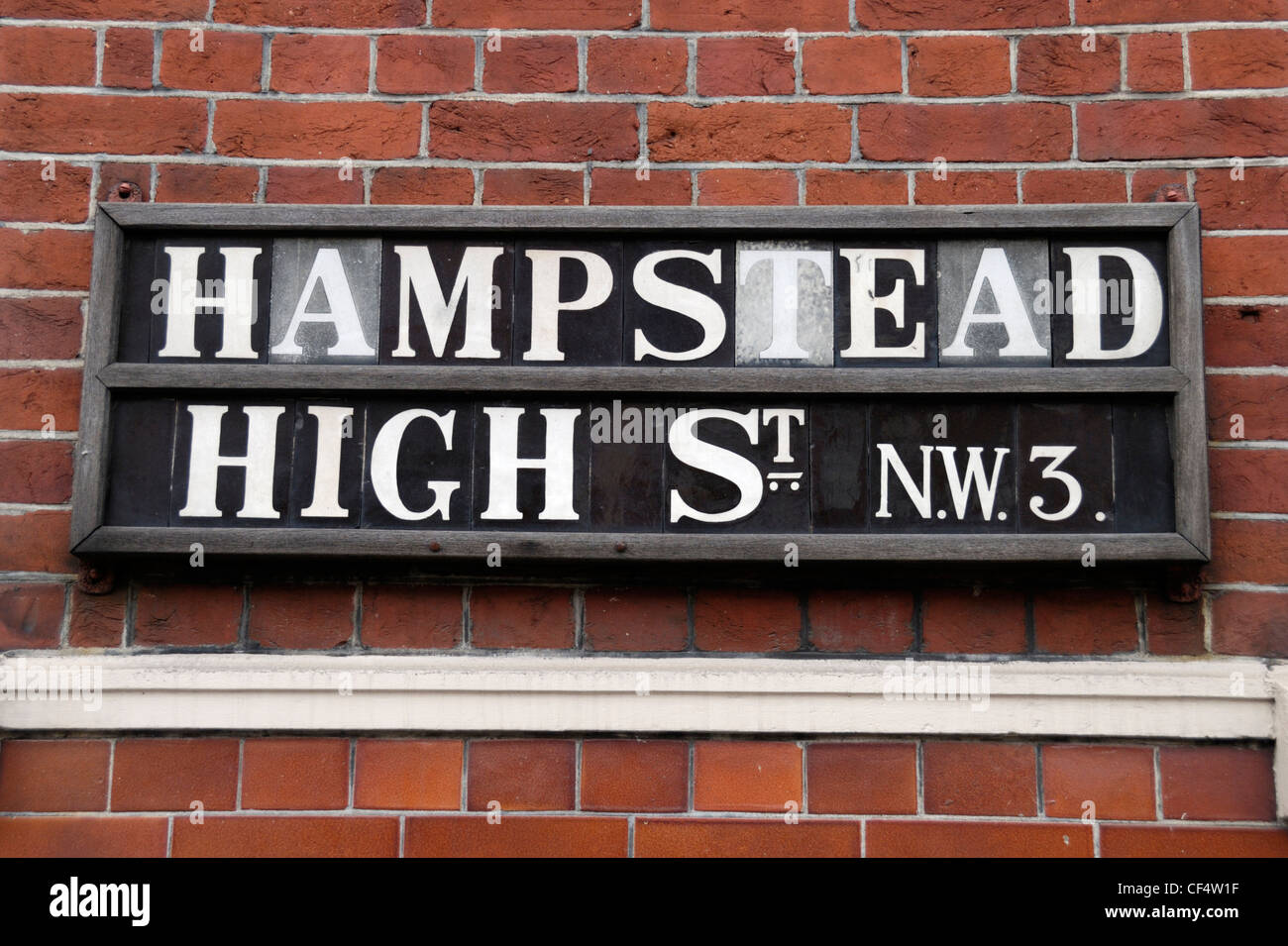 Hampstead High Street NW3 sign Stock Photo Alamy