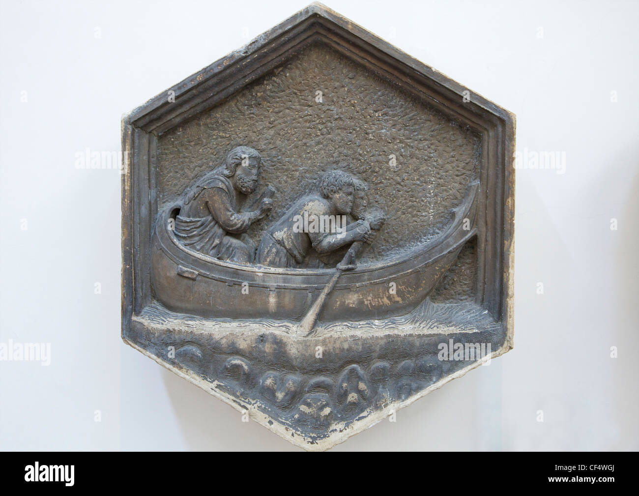Navigation, by Andrea Pisano, original relief from the Campanile, Museo dell'Opera del Duomo, Florence, Tuscany, Italy, Europe Stock Photo