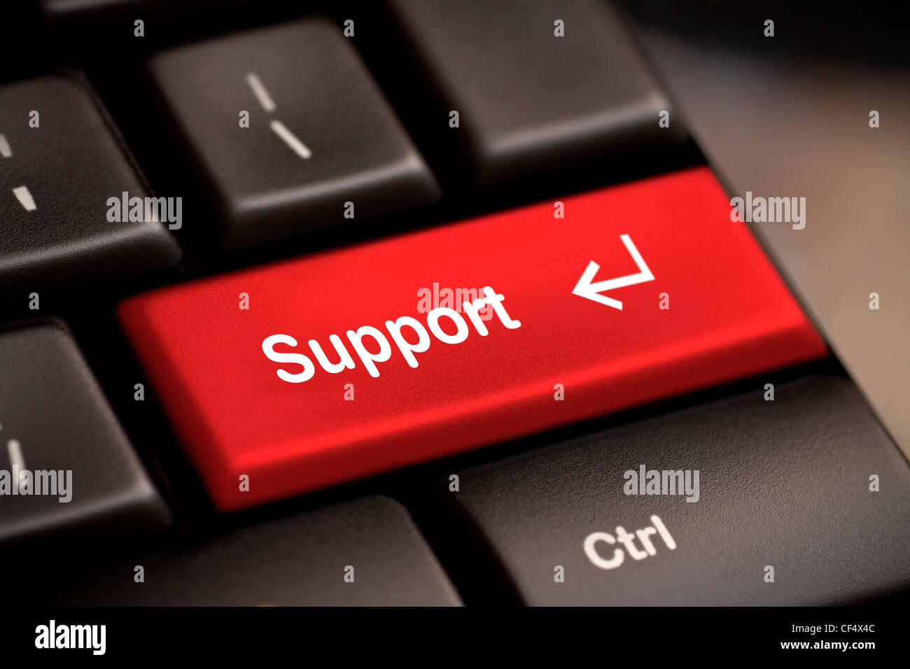 a red enter support key. Stock Photo