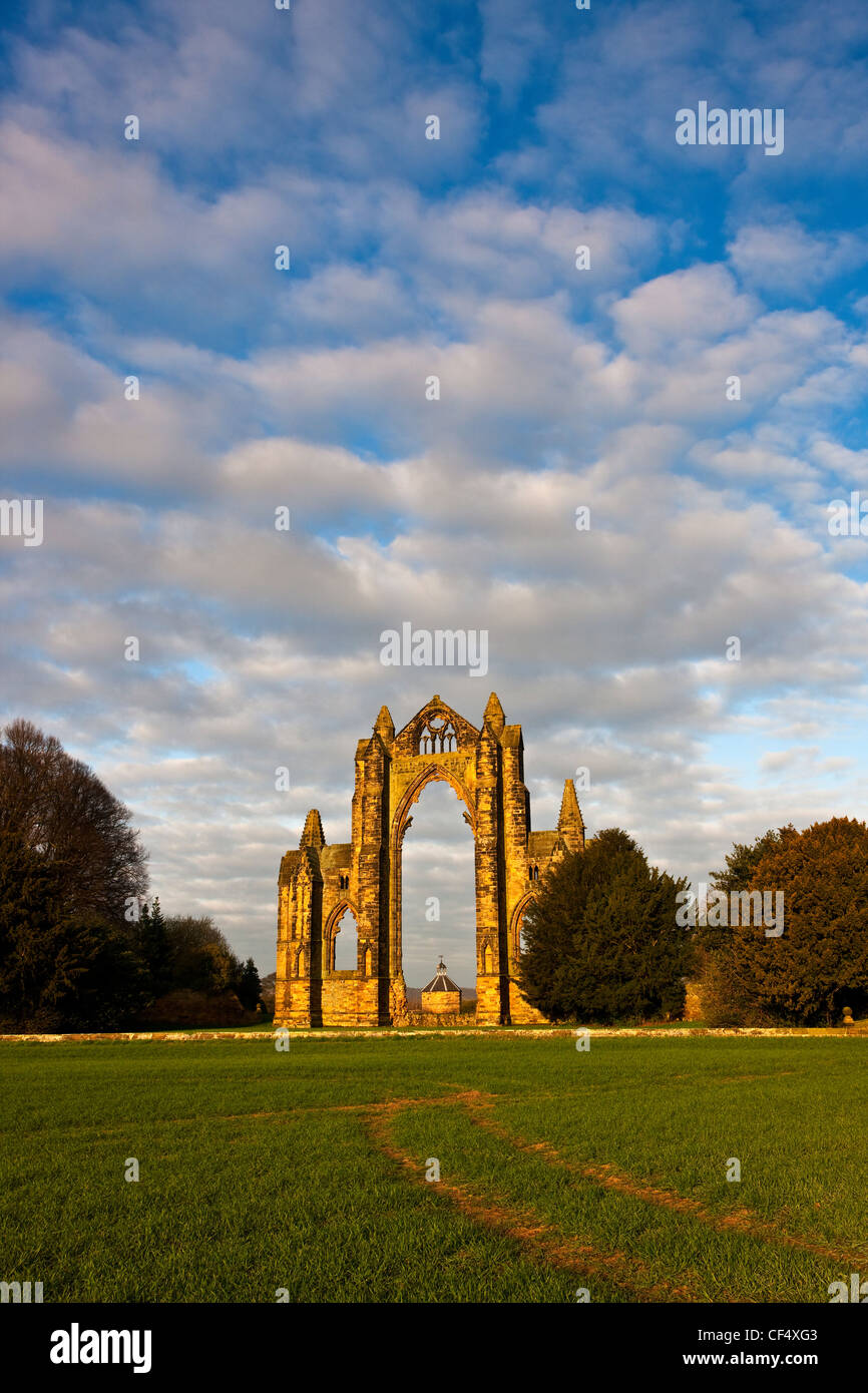 The remains of Gisborough Priory, founded in 1119 by Robert Bruce and largely destroyed in the Dissolution of the Monasteries. Stock Photo
