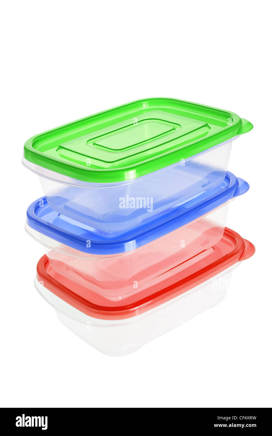 Stack of Plastic Containers Stock Photo - Alamy