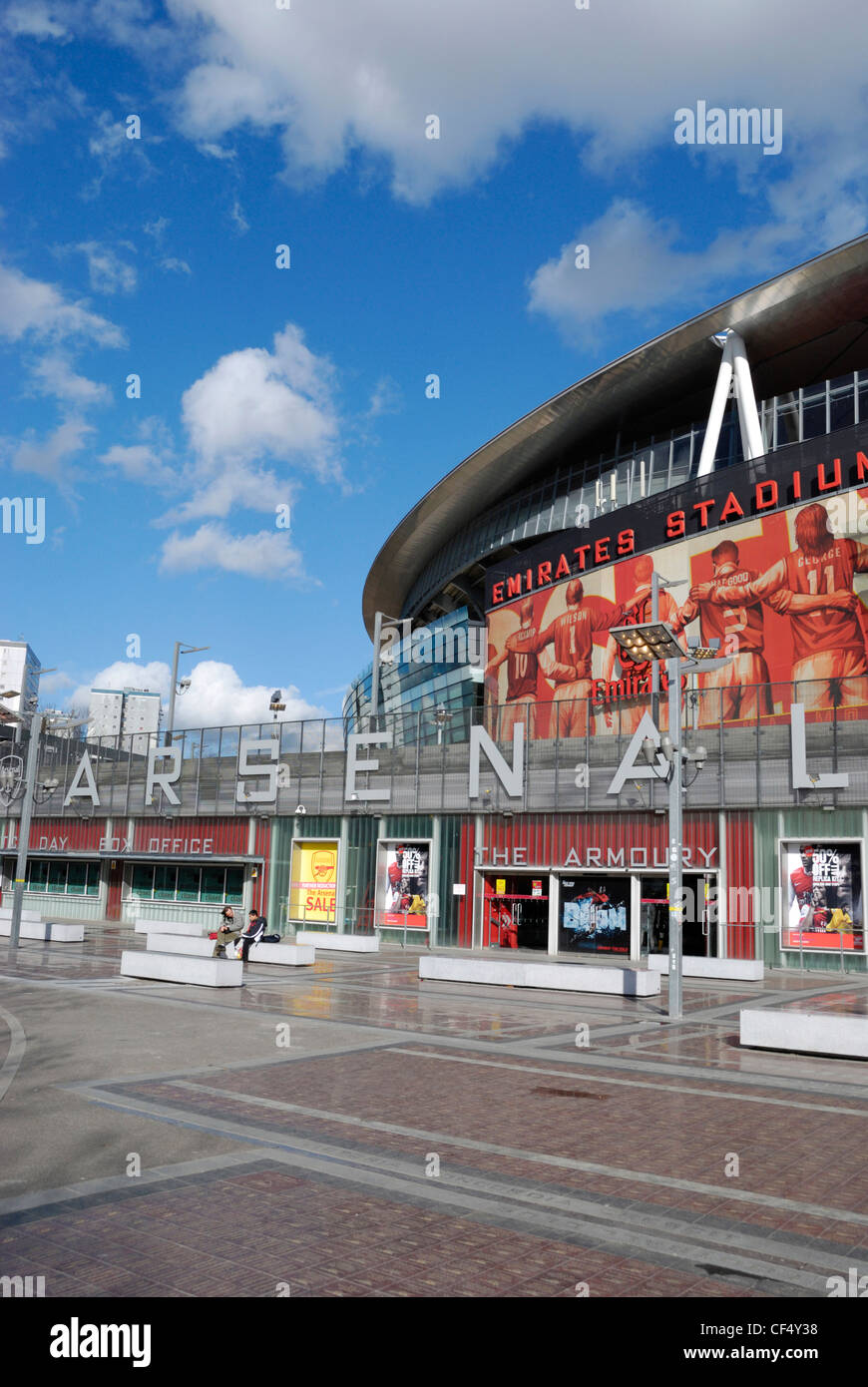 The exterior of the Emirates Stadium, home to Arsenal Football Club. Stock Photo