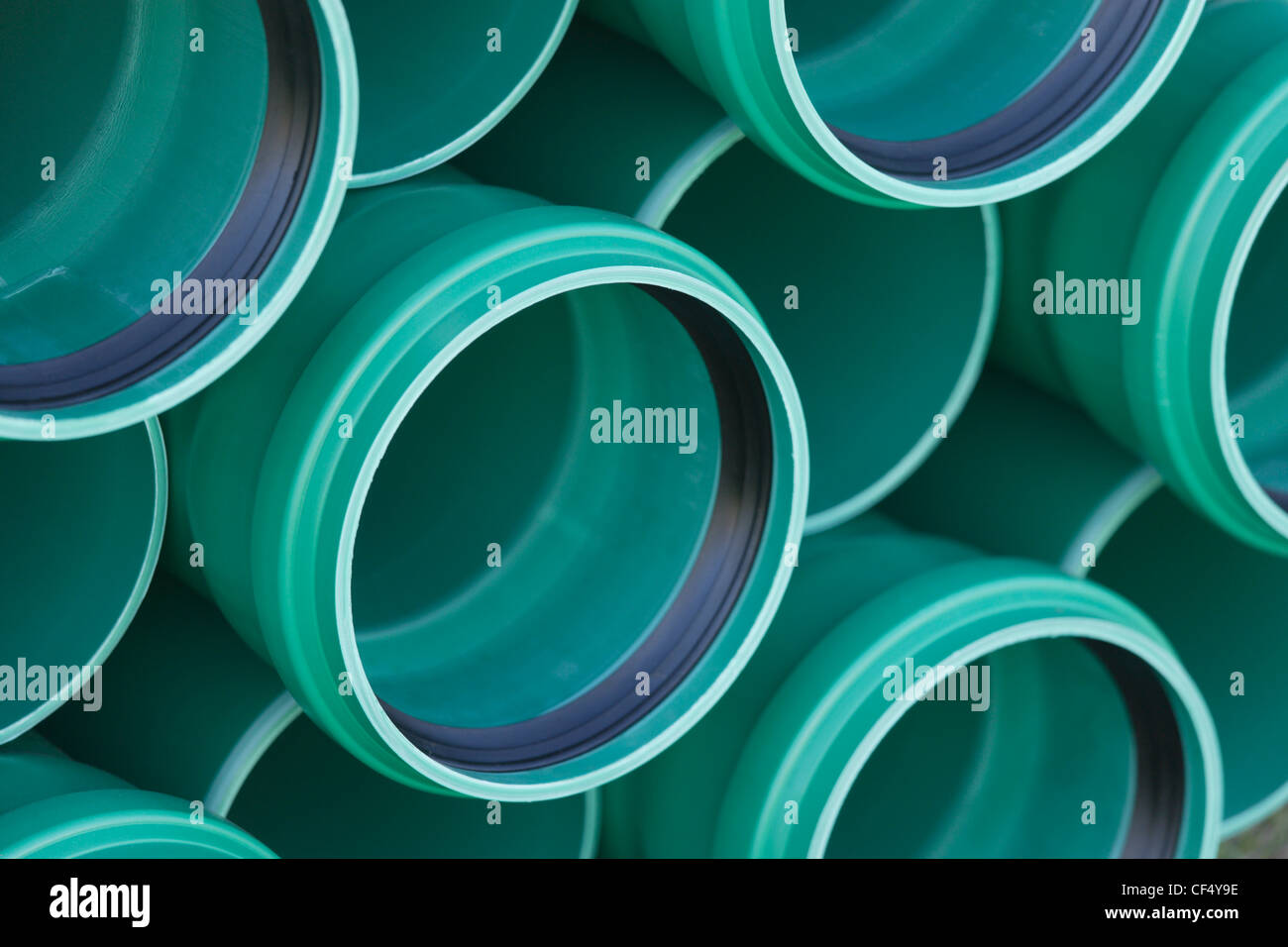 Germany, Bavaria, Schaeftlarn, Full frame of plastic pipes Stock Photo