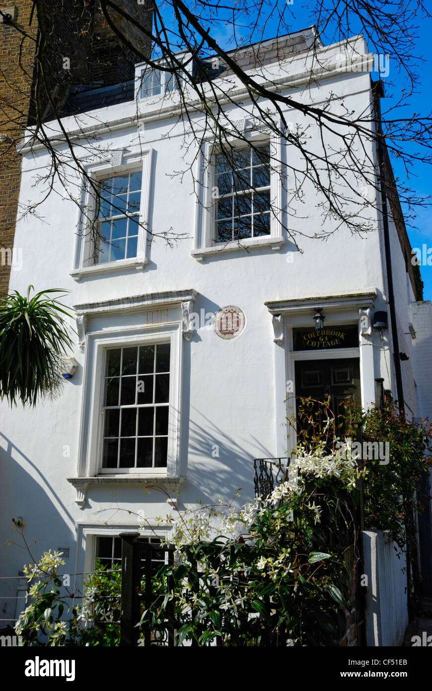 Former house of the essayist Charles Lamb in Duncan Terrace. Stock Photo