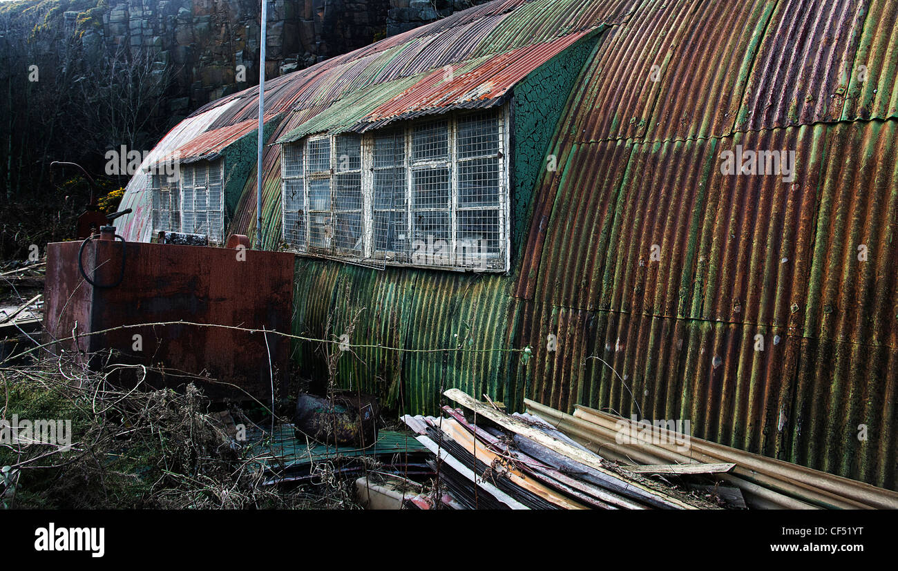Old Nissen hut building. UK Stock Photo