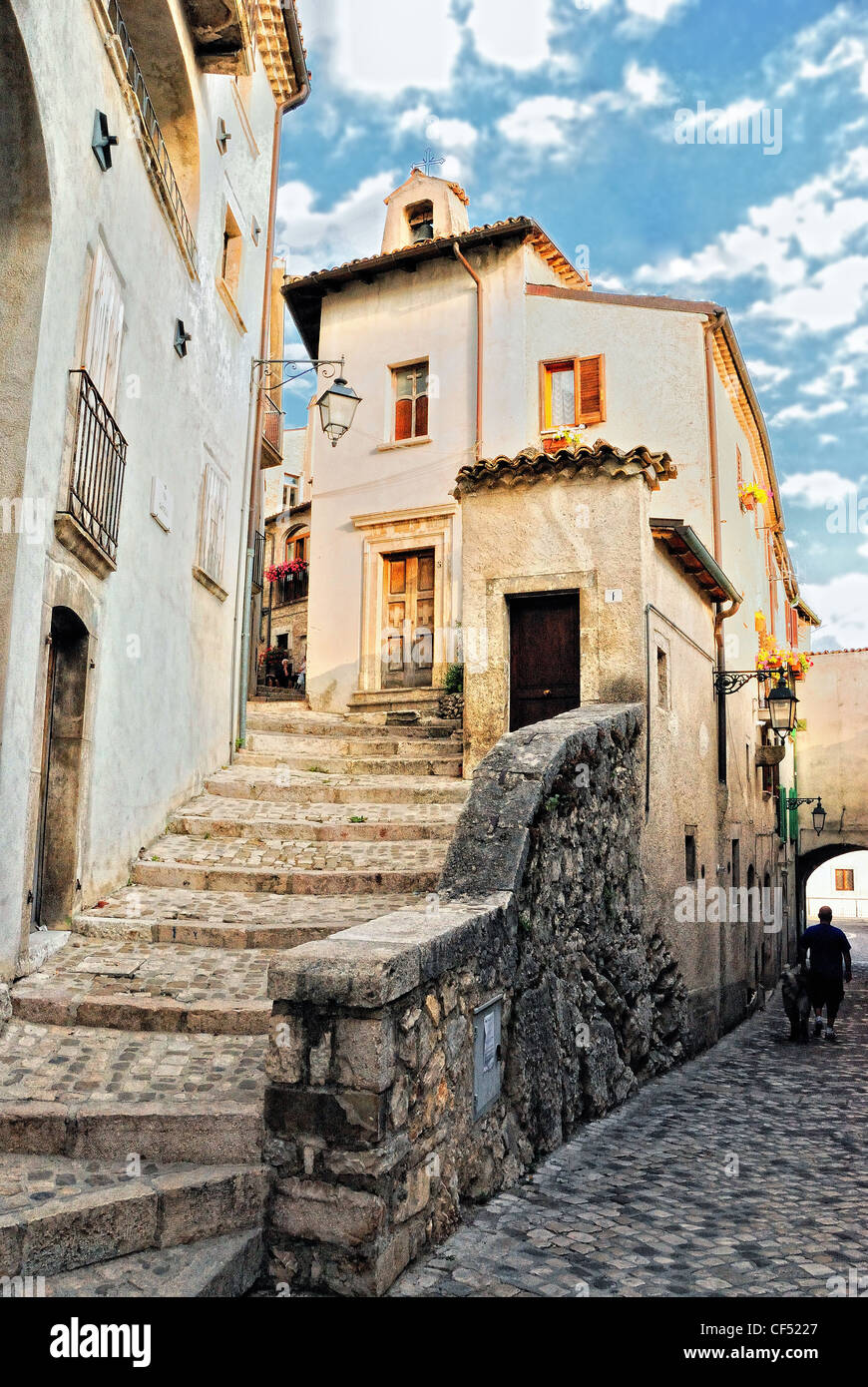 italia italy italie abruzzo barrea scale archi pietra stone arches stairs escaliers arches pierres escaleras arcos piedra Stock Photo