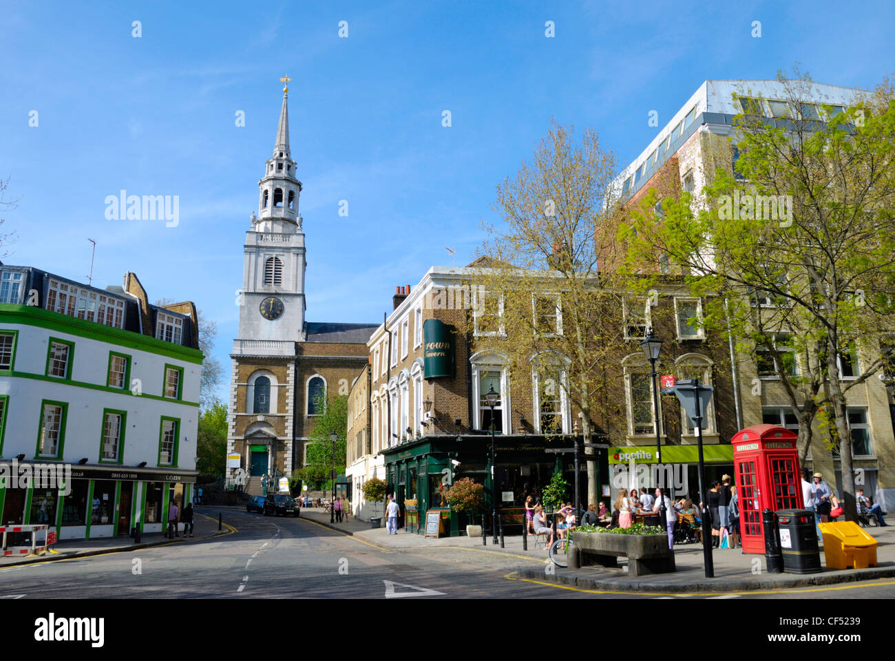 Clerkenwell Green and St James's Church. Stock Photo