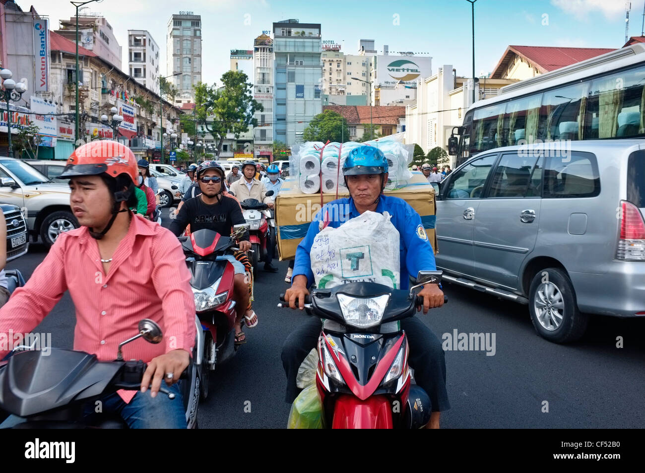 Moped traffic, Ho Chi Minh City, Vietnam Stock Photo Alamy
