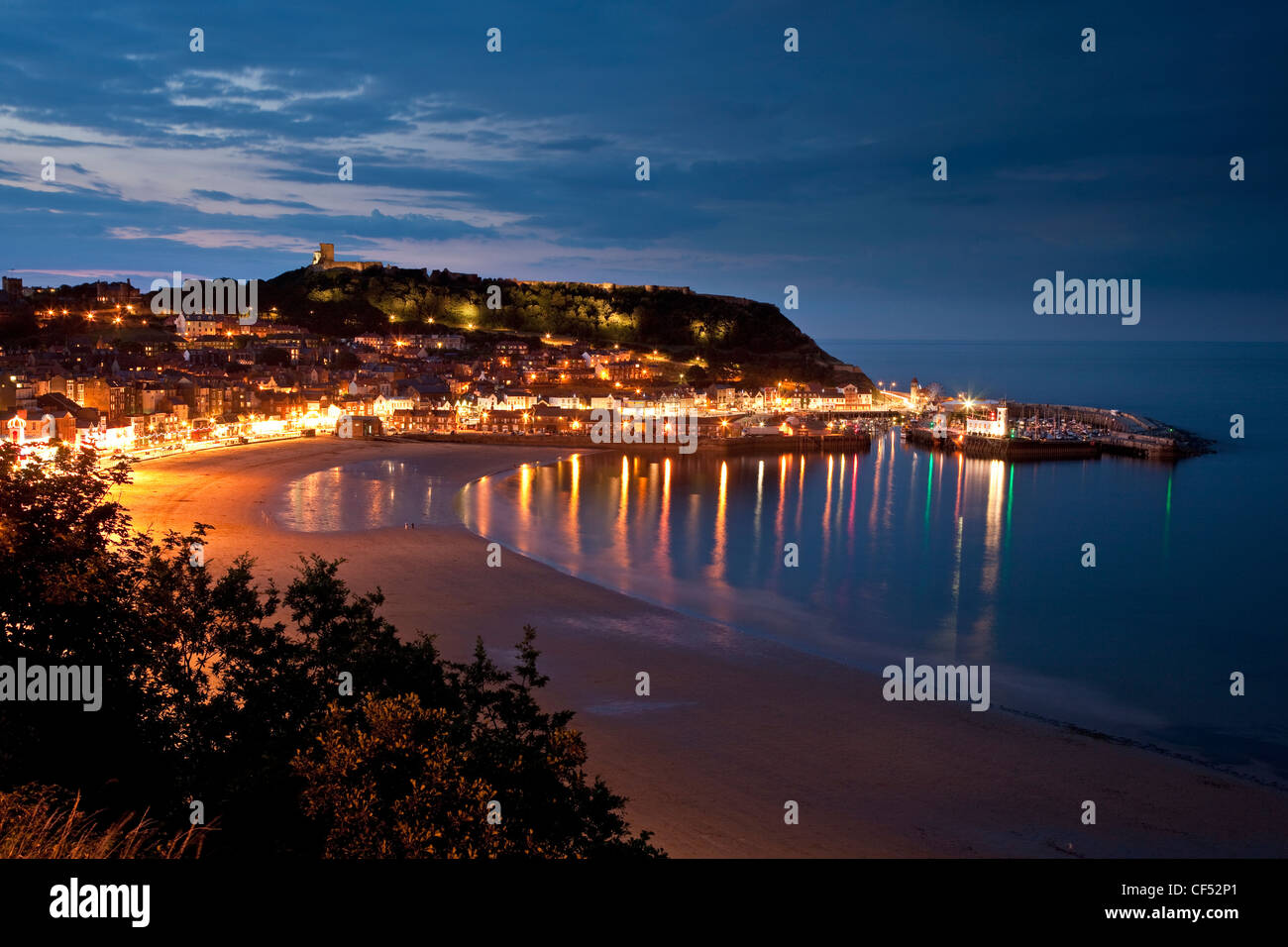 South Bay in Scarborough at dusk. Stock Photo
