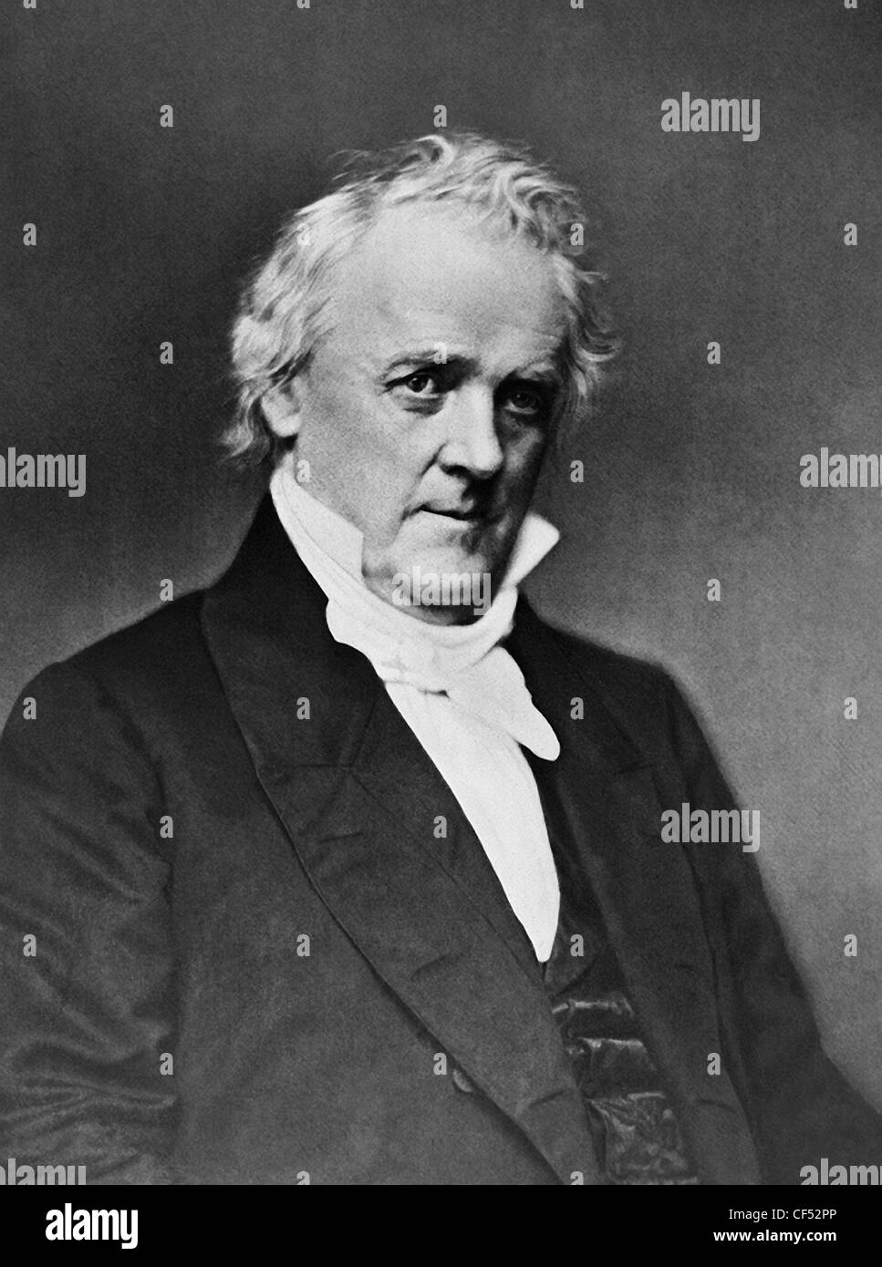 Vintage portrait photo of James Buchanan (1791 – 1868) – the 15th US President (1857 - 1861). Photo circa 1860. Stock Photo