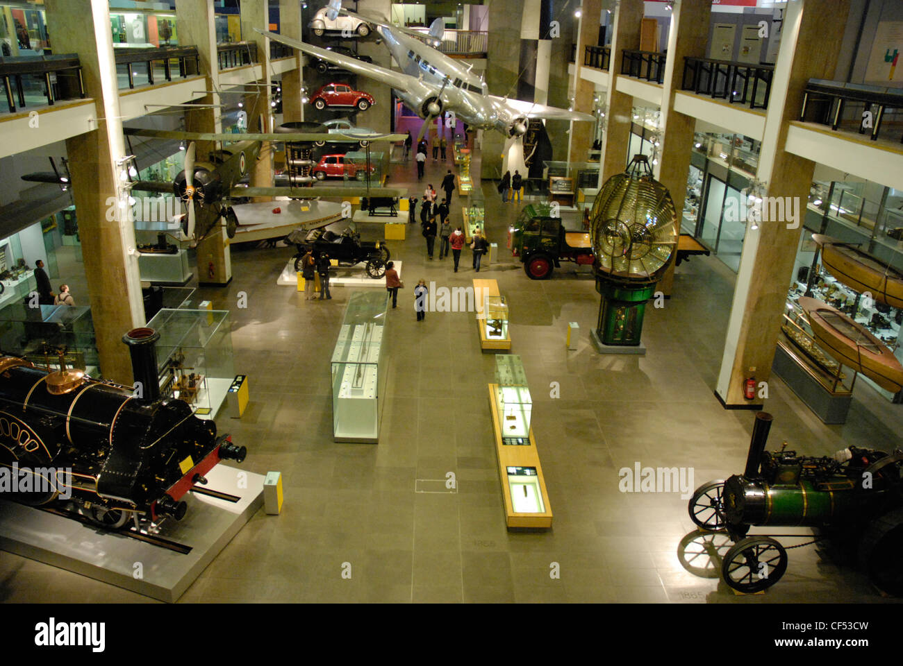 A view of the Making the Modern World gallery at the London Science Museum. Stock Photo