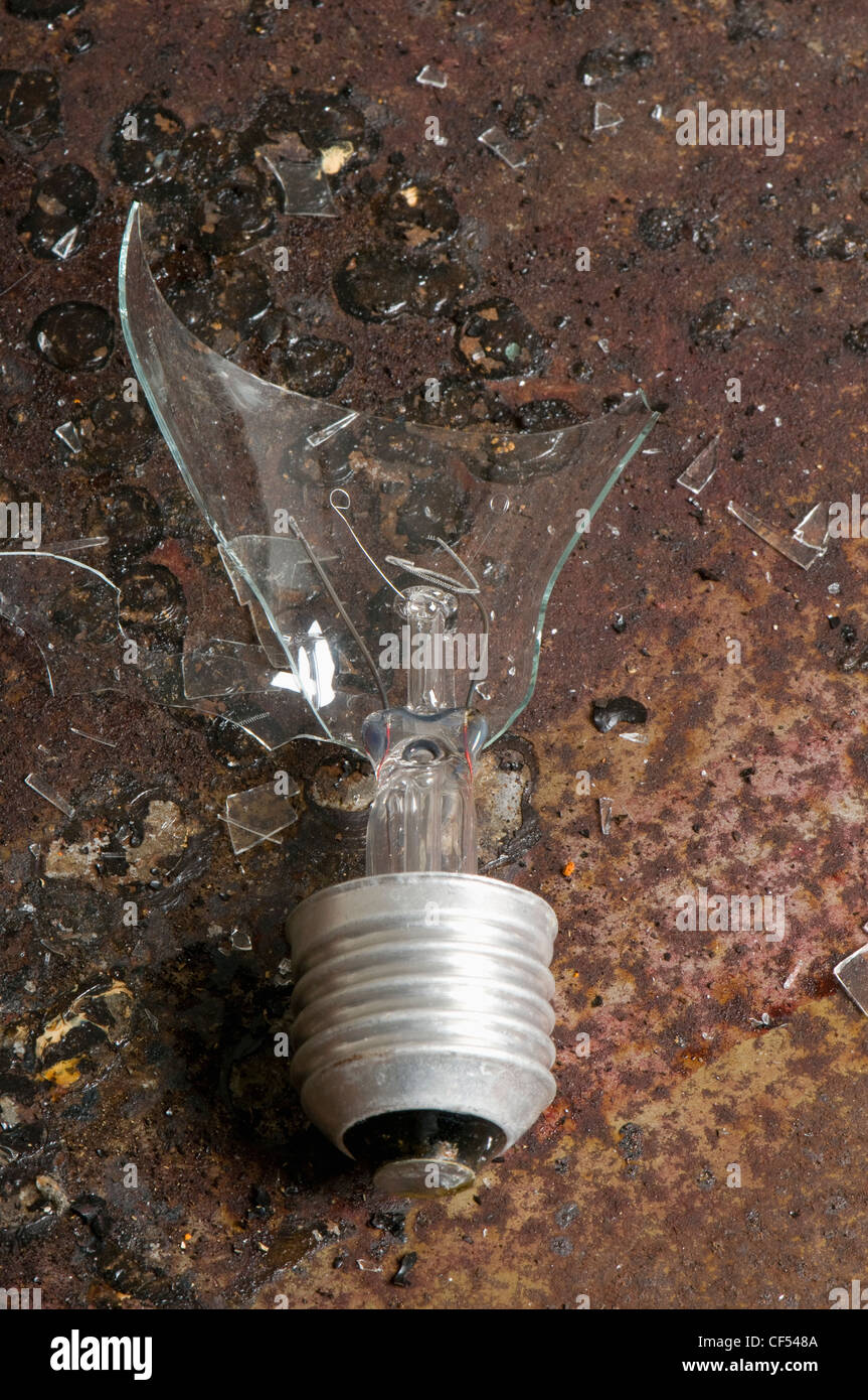 Broken electric bulb, close up Stock Photo