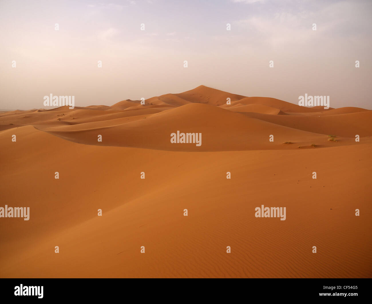 North Africa, Morocco, Merzouga, Sand dunes of Erg Chebbi Stock Photo