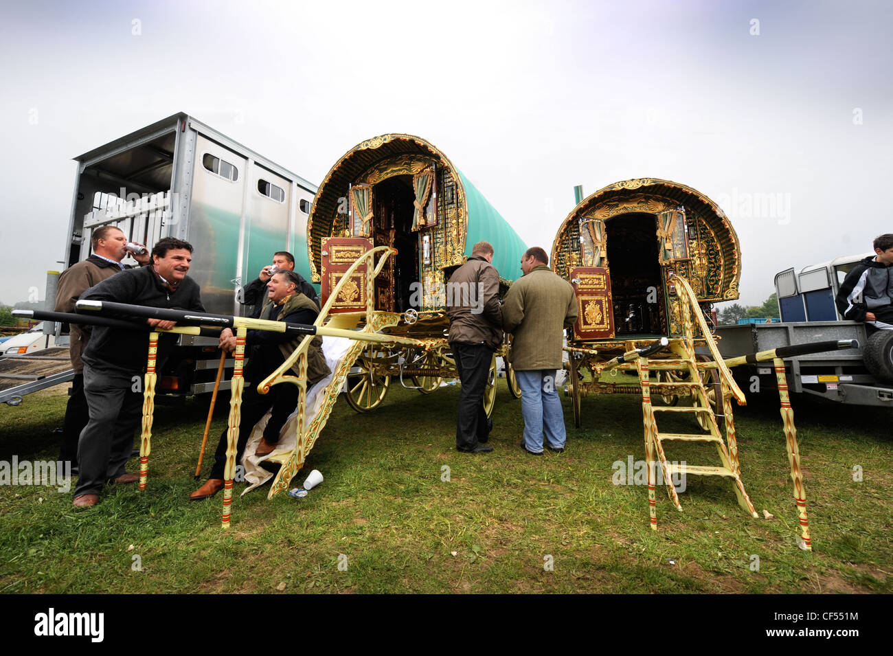 Highly decorative horse drawn caravans or Gypsy wagons on sale for £