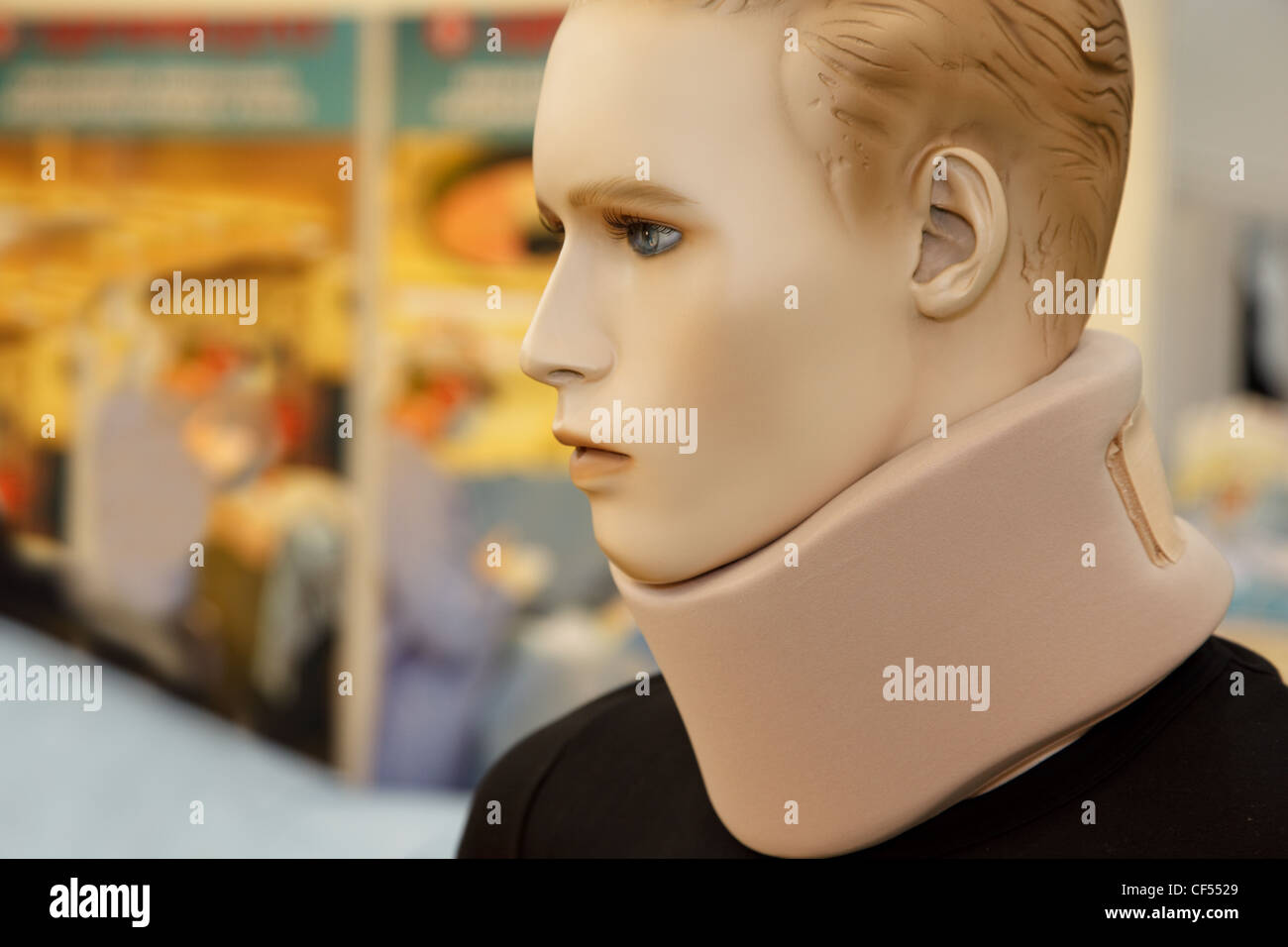 Medical equipment. Neck Brace, on dummy Stock Photo Alamy