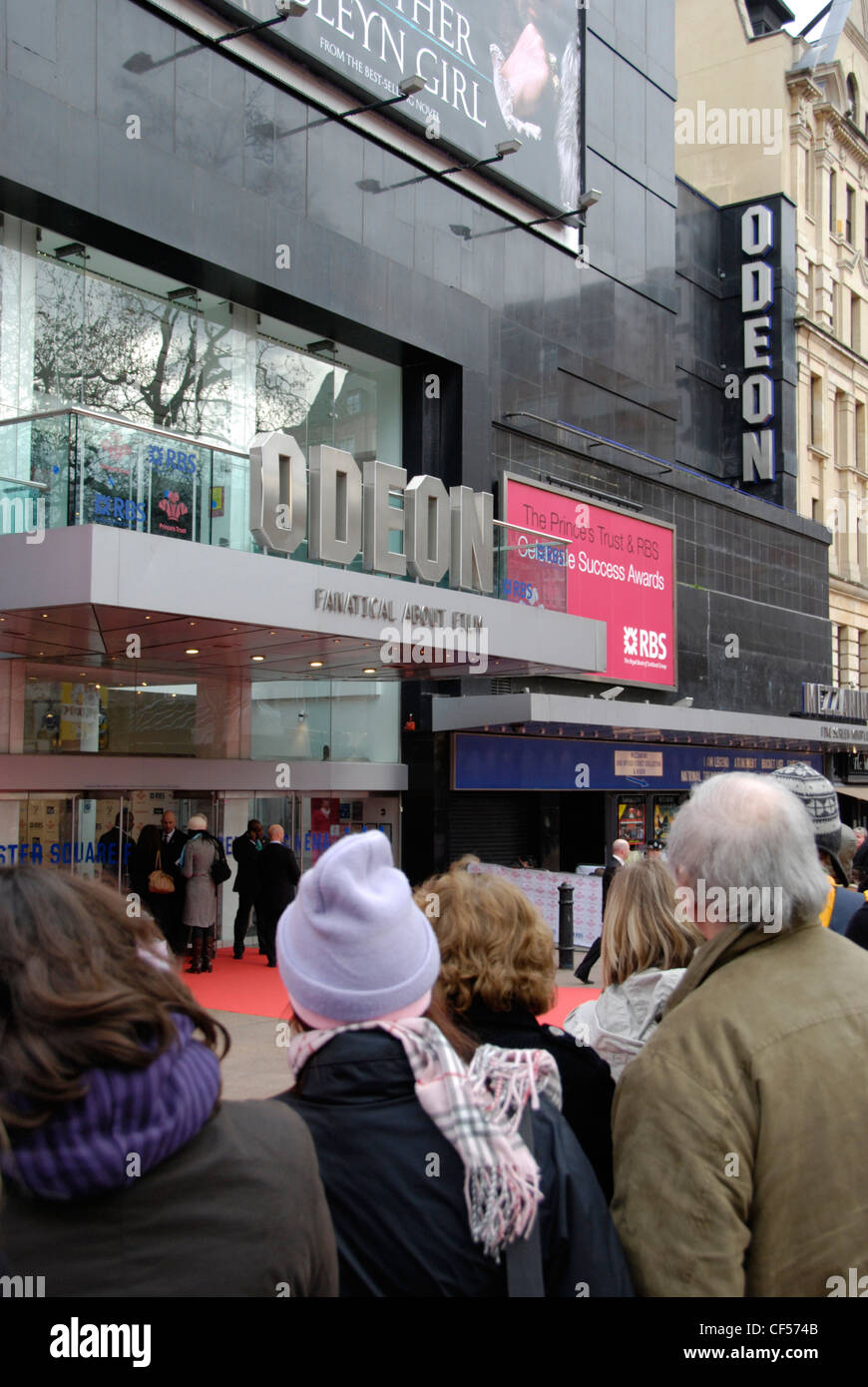 Fans outside a film premiere at the Odeon in Leicester Square. Stock Photo