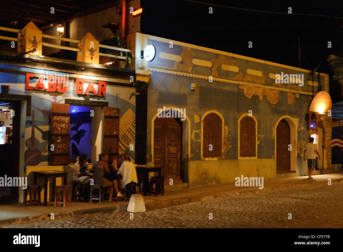 Bar in Santa Maria, Island Sal, Cape Verde Islands, Africa Stock Photo