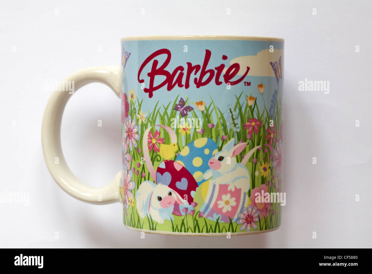 Easter design Barbie mug isolated on white background Stock Photo - Alamy