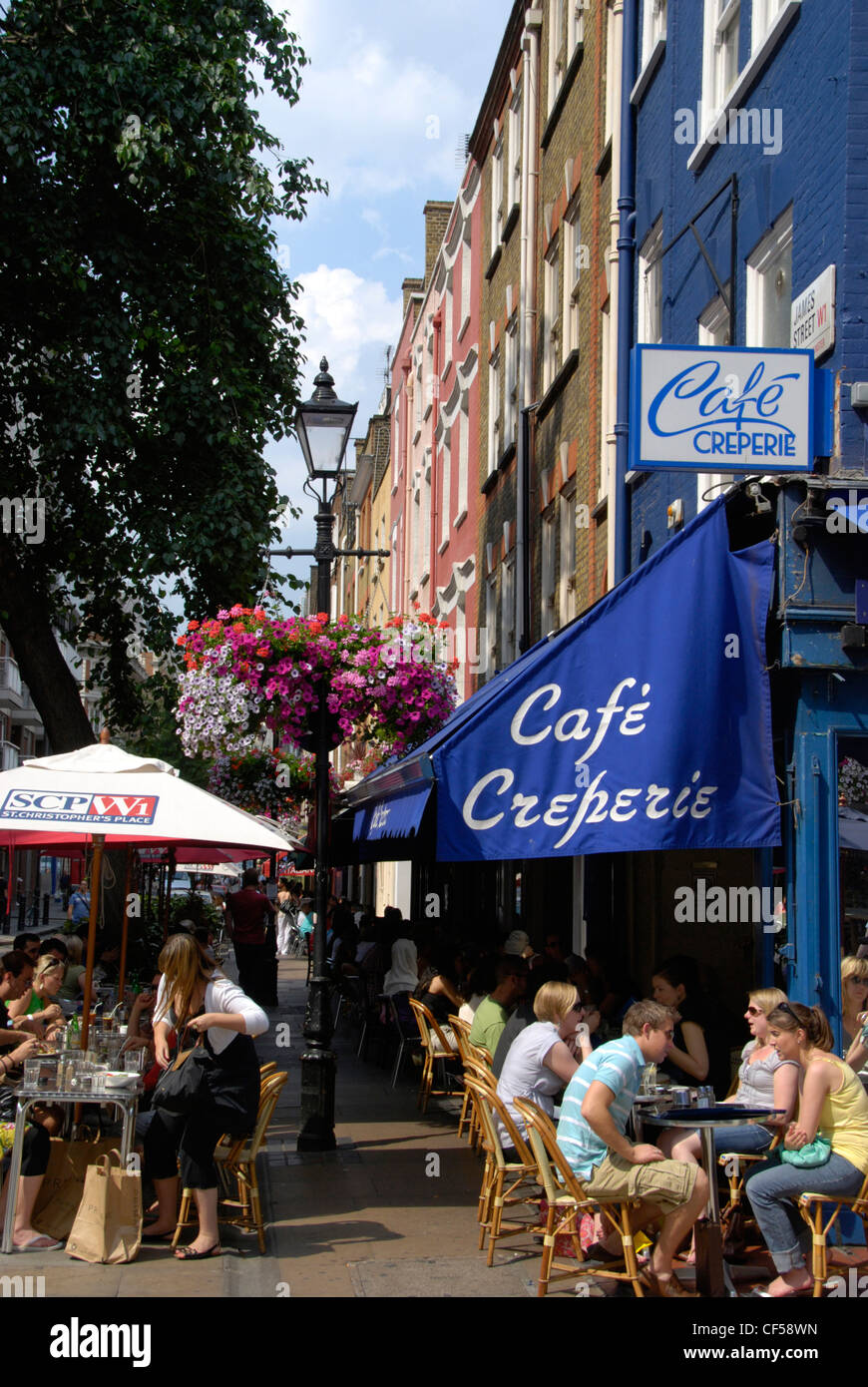 Cafes in St Christopher's Place. Stock Photo