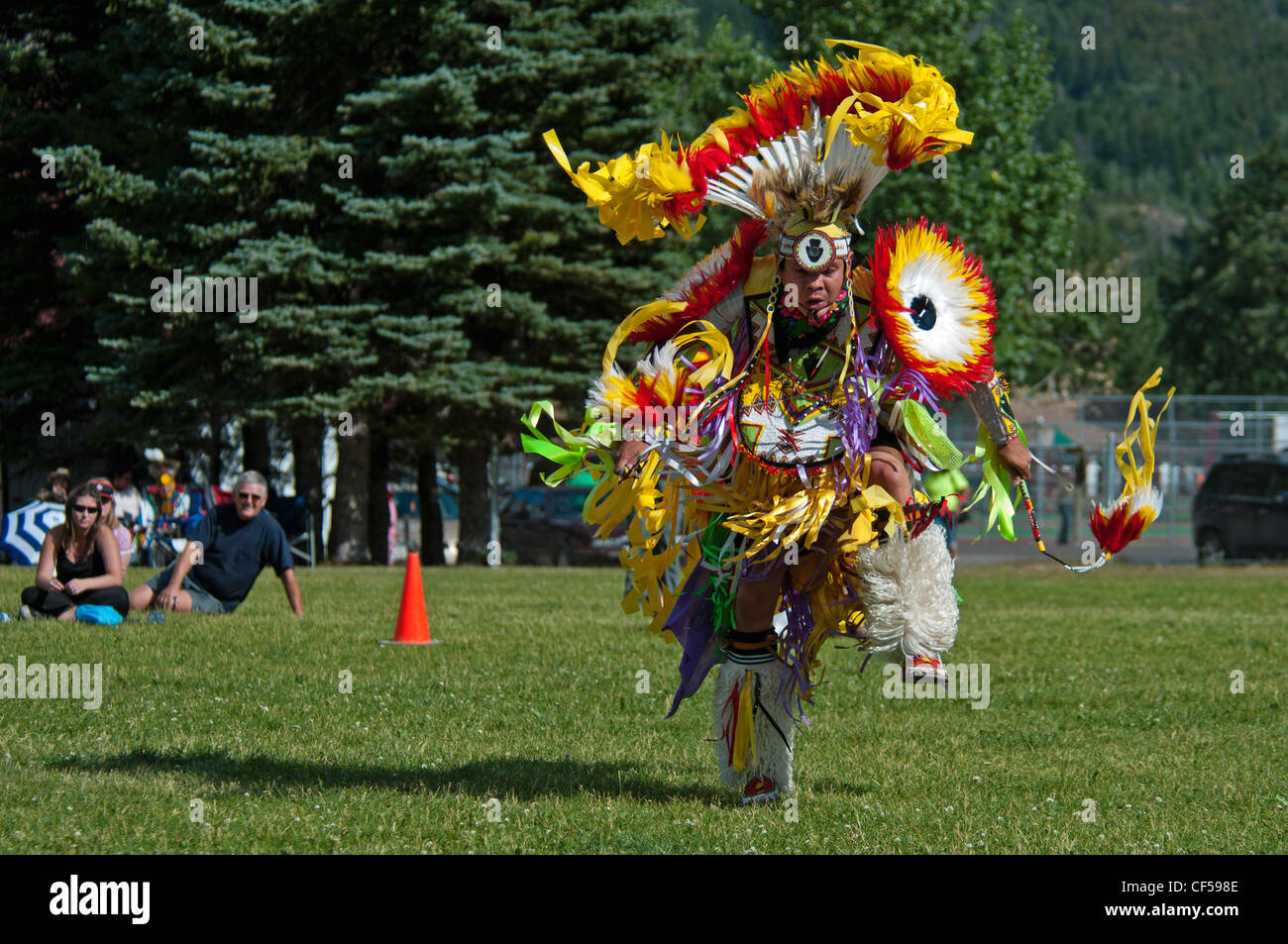 Waterton Lakes National Park Blackfoot dancer in the Men's Fancy Dance