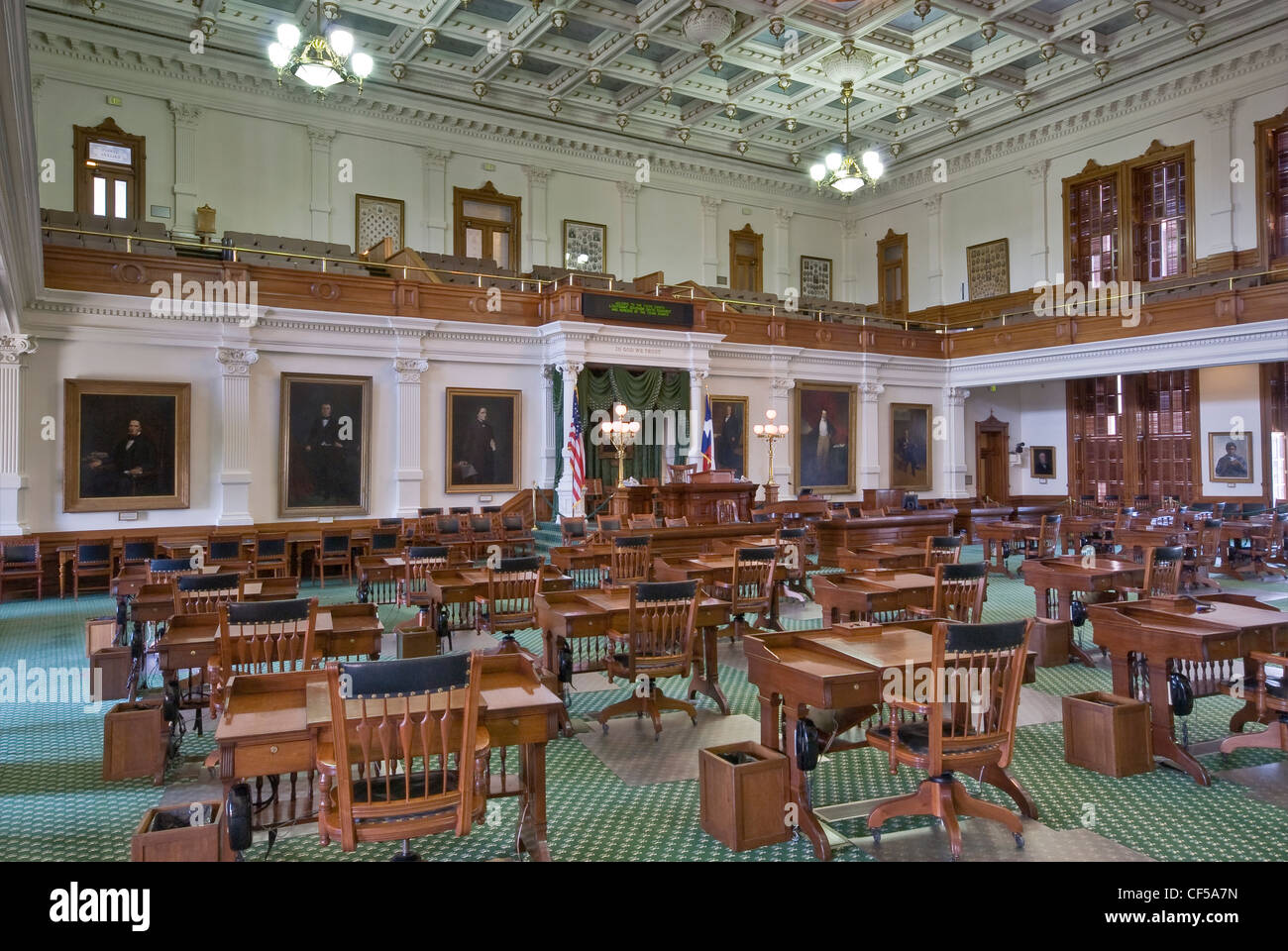 Senate Chamber at State Capitol in Austin, Texas, USA Stock Photo