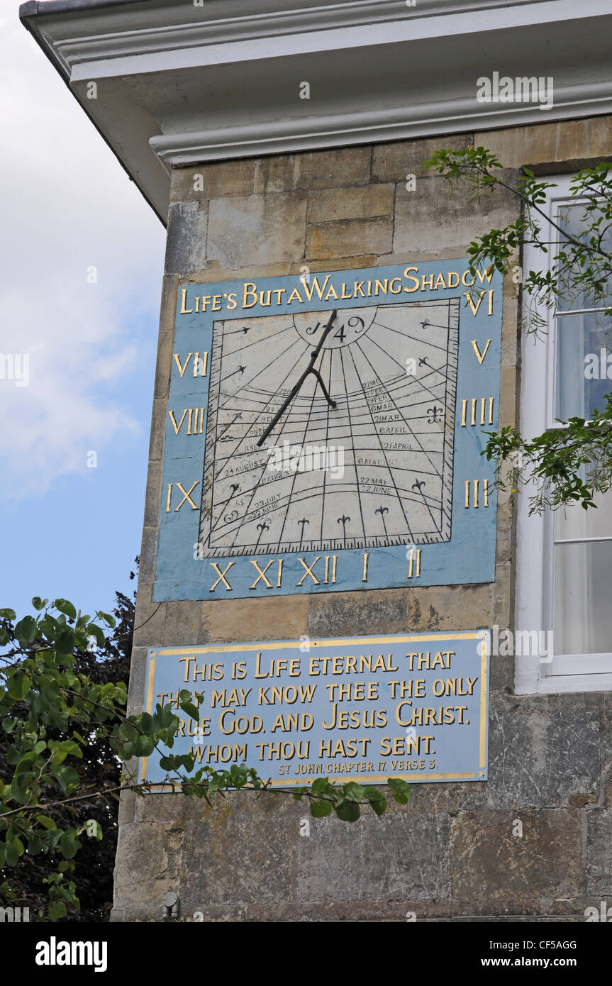 Sundial in Salisbury with Bible verse beneath it Eighteenth Century