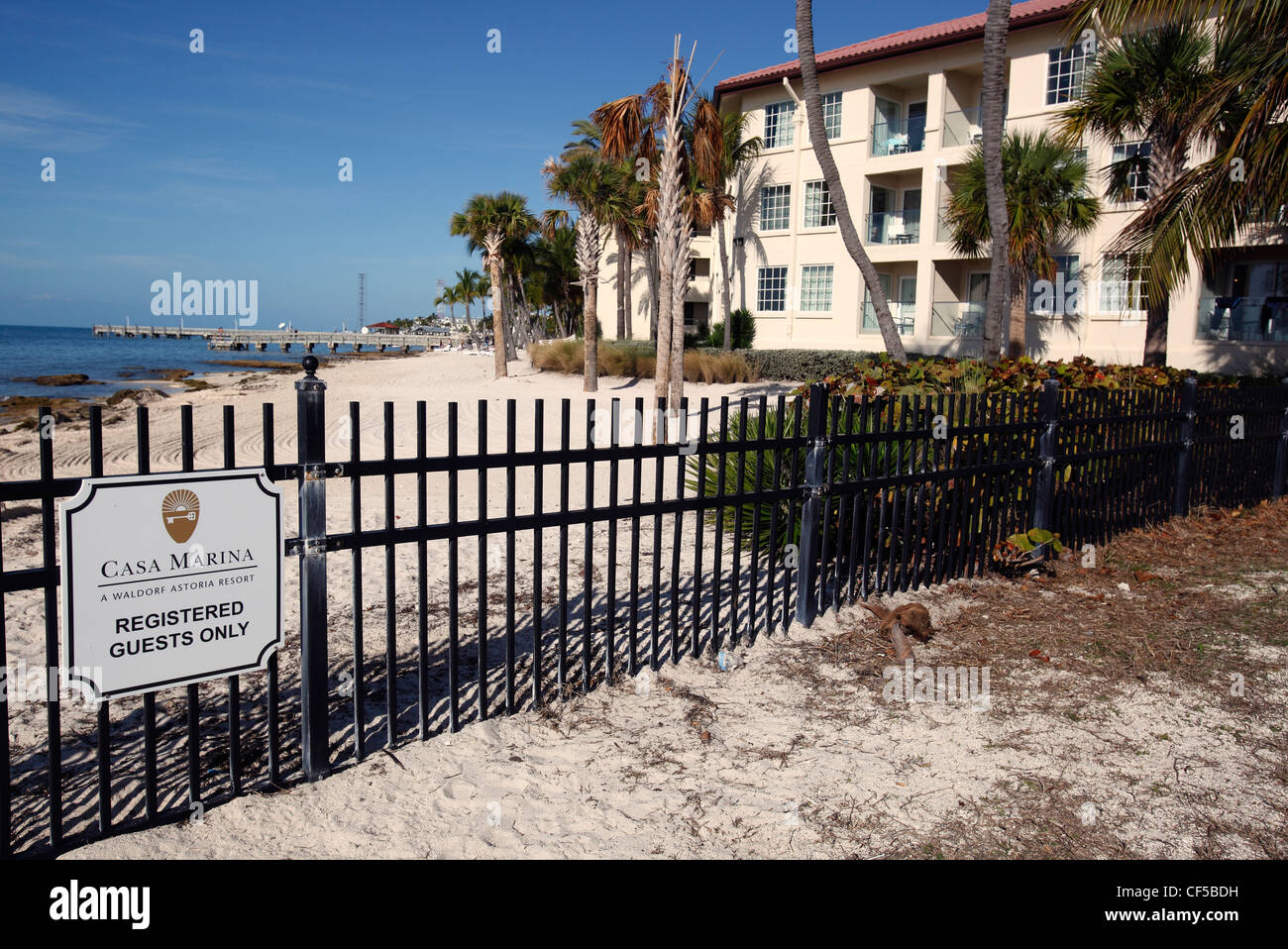 Waldorf Astoria private beach resort, Key West, Florida Stock Photo