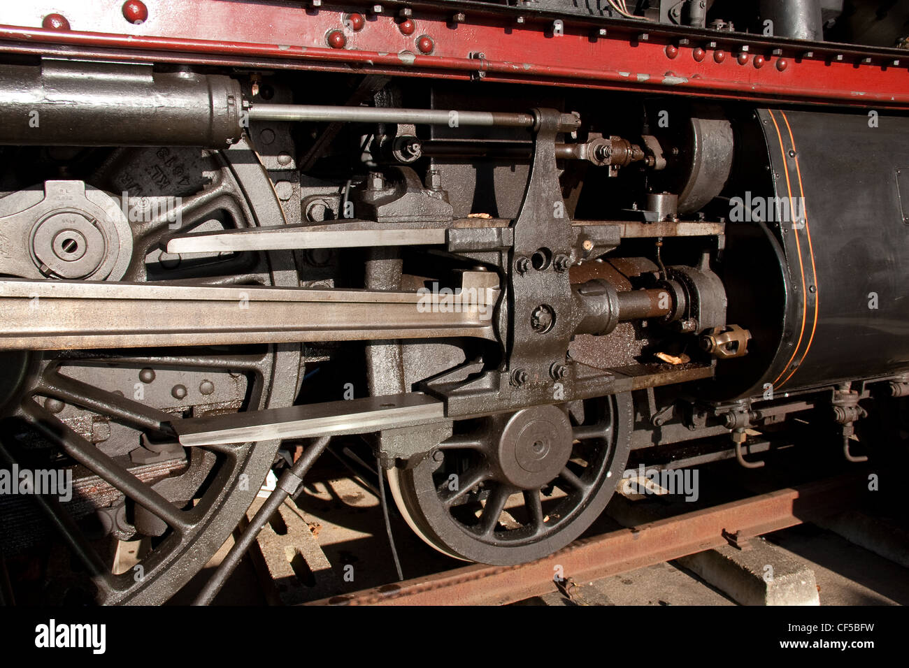 red steam train locomotive Stock Photo