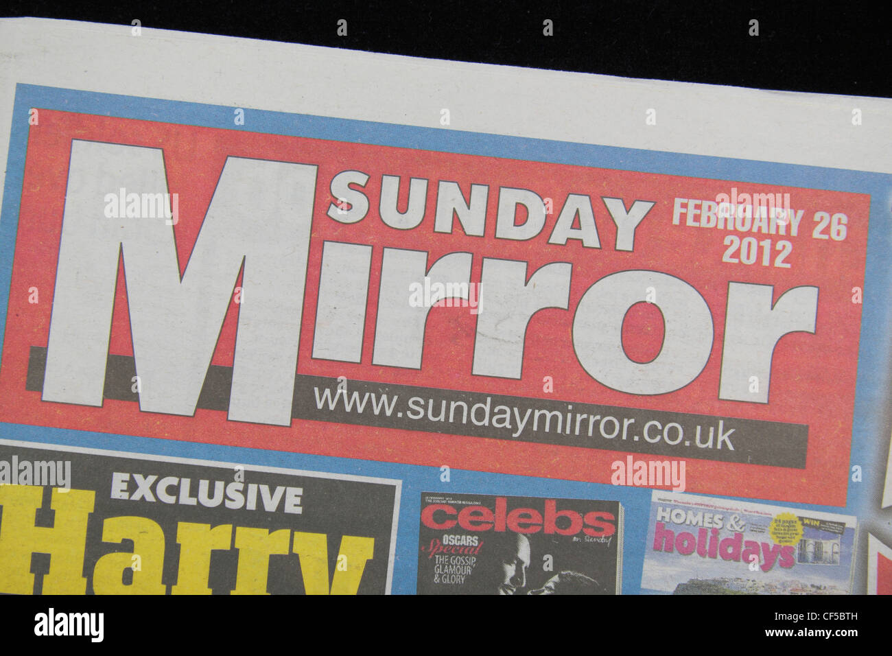 The "Sunday Mirror" tabloid (red top) British Sunday newspaper. (26th