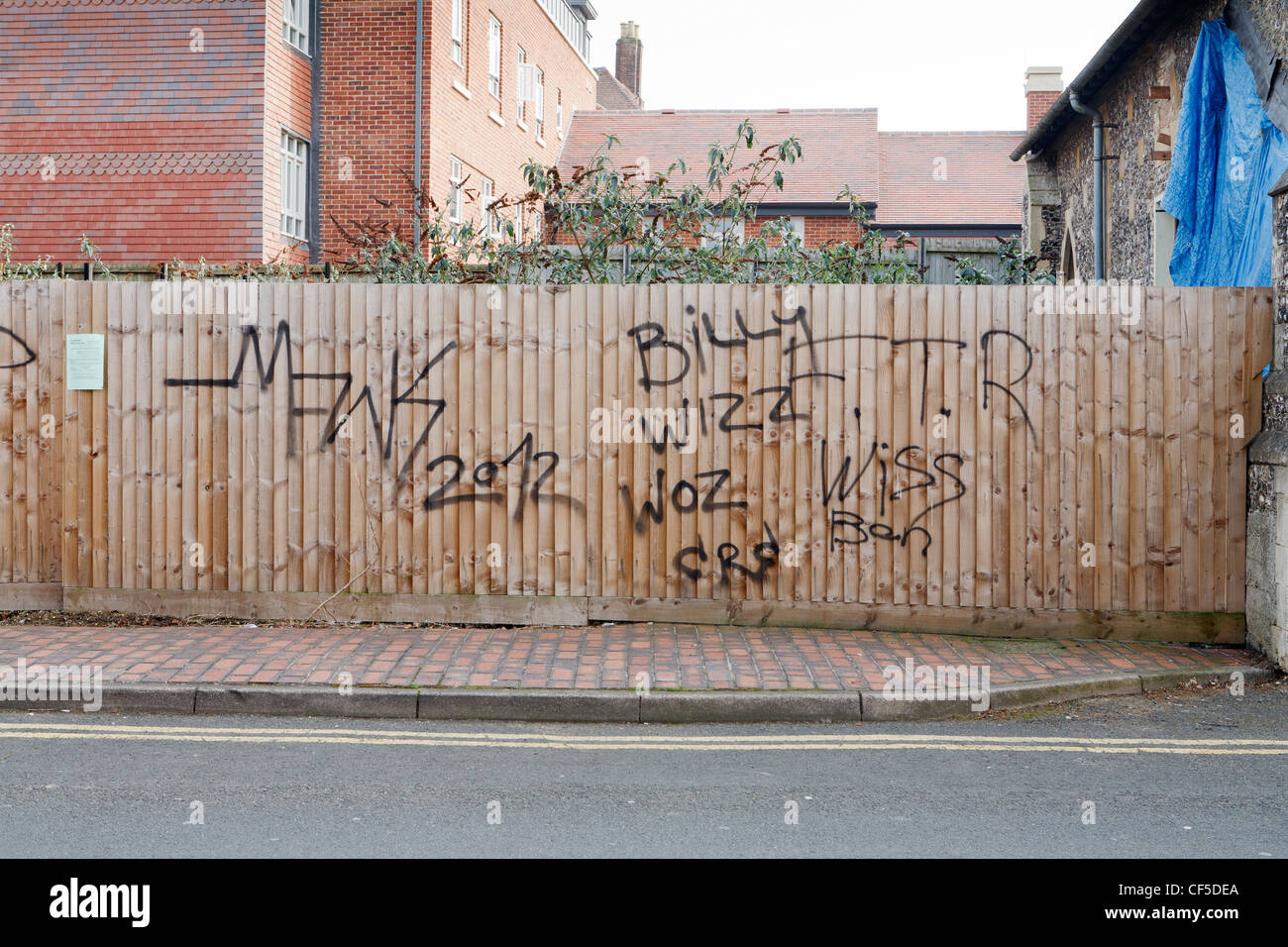 Graffiti on a wooden fence Stock Photo Alamy