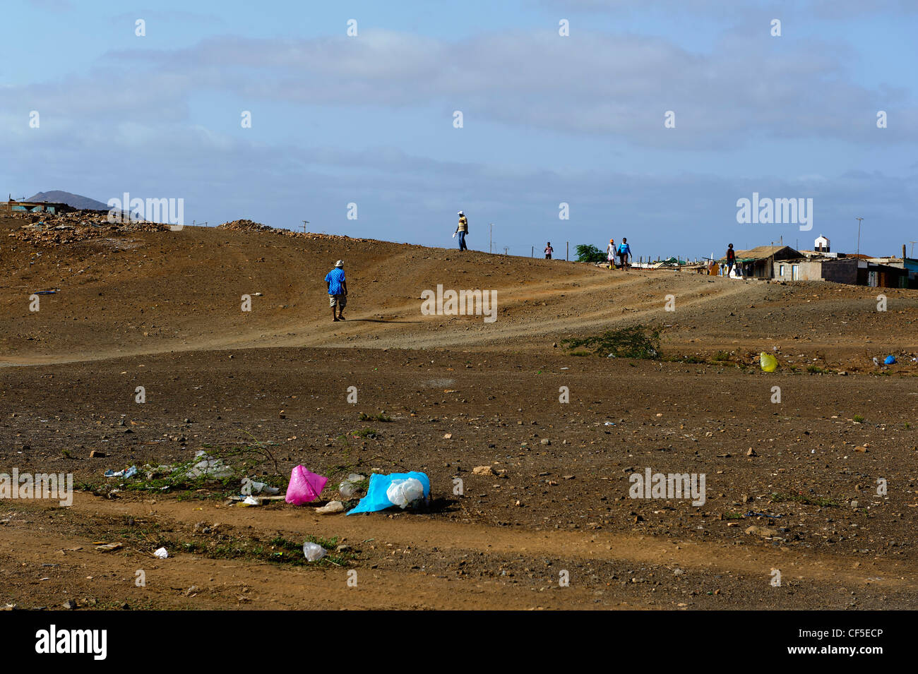 Suburb in Espargos, Sal, Sal Island, Cape Verde Islands, Africa Stock Photo