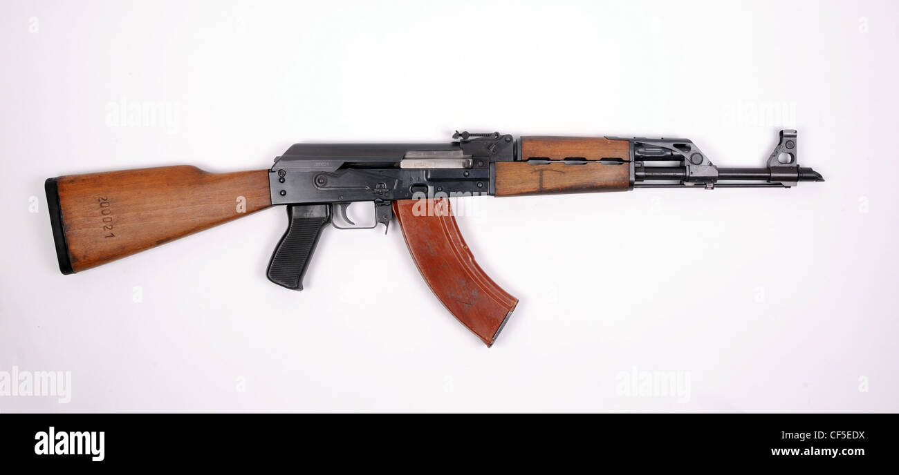Yugoslavian M70B1 rifle based on the Russian AKMS but with an added integral grenade launcher sight Stock Photo