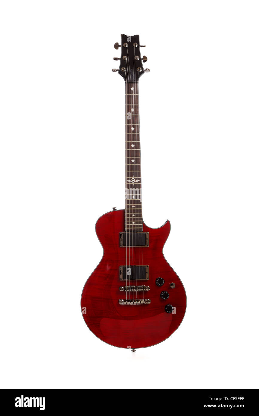 An electric guitar on a white background Stock Photo - Alamy