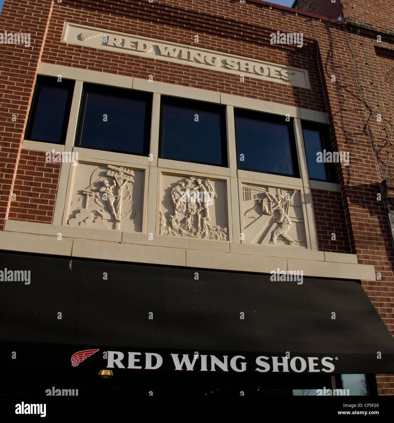 Red Wing Shoes, famous shoemaker, in Red Wing, Minnesota. Stock Photo
