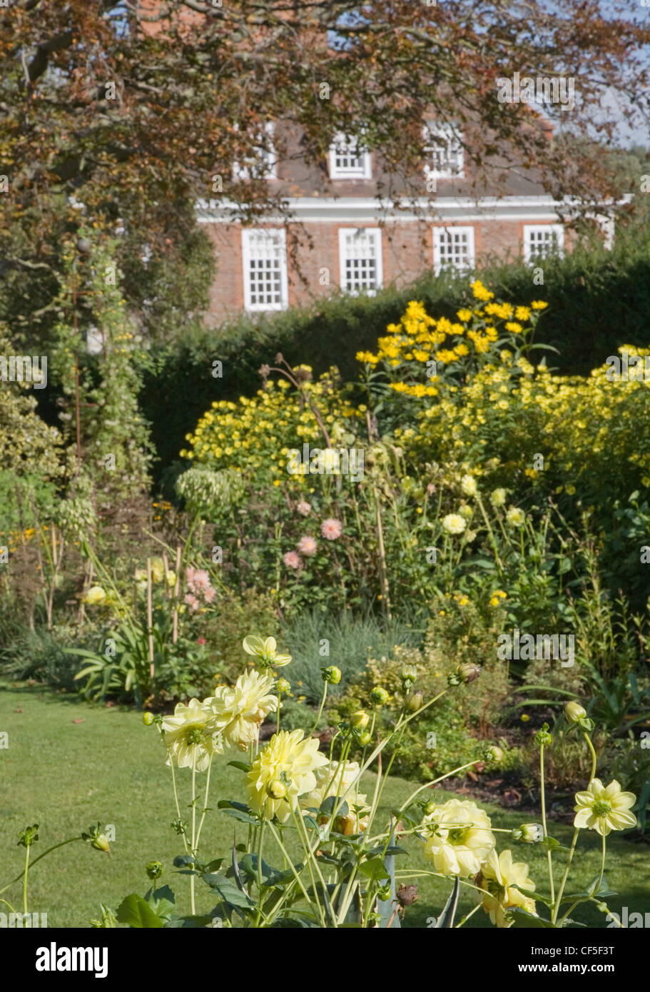 The Salutation Garden in Sandwich, Kent, England Looking across borders