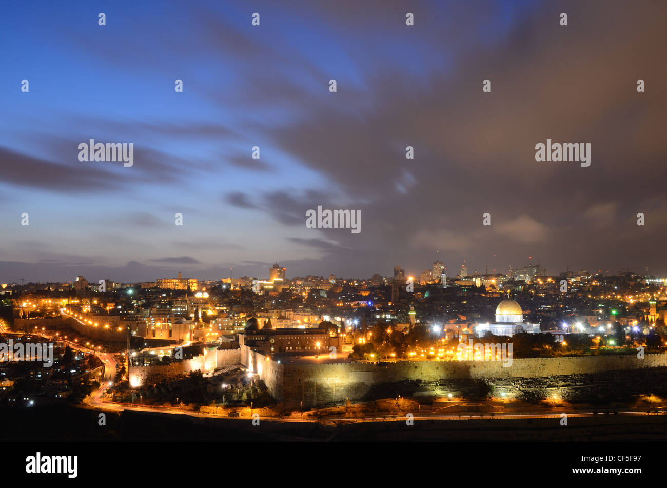 Skyline of the Old City of Jerusalem, Israel. Stock Photo