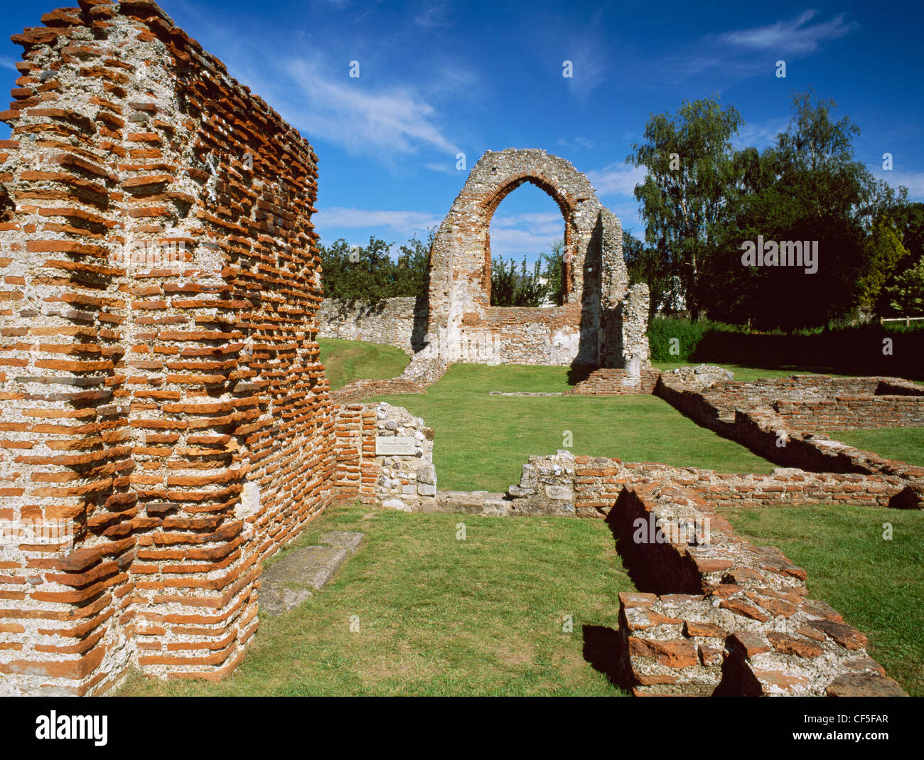 The remains of St Pancras Chapel within the precincts of St Augustine's Abbey. Built of re-used Roman materials, it was the most Stock Photo
